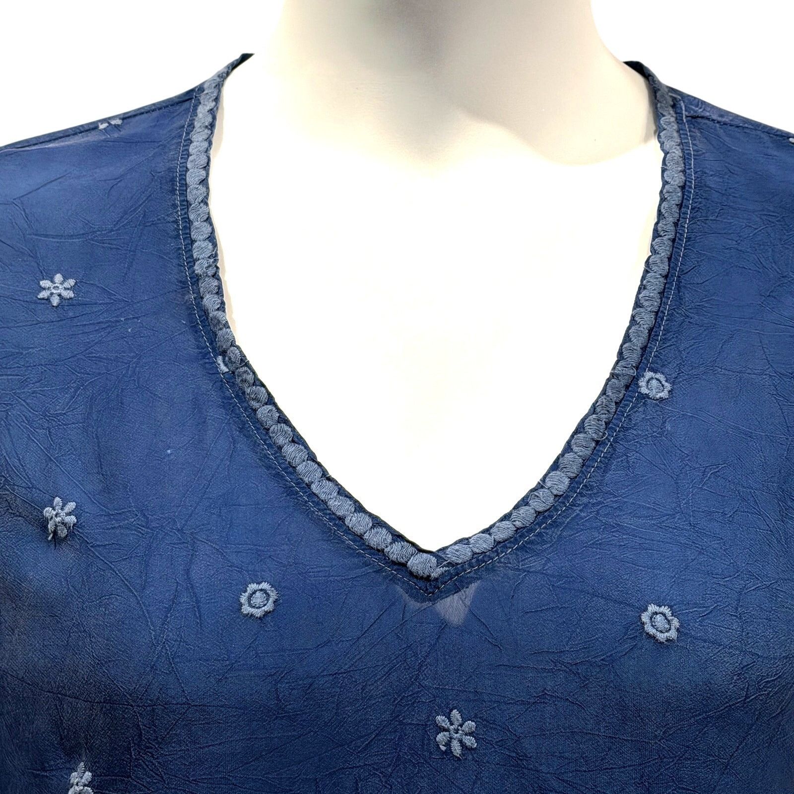 Johnny Was Johnny Was V-Neck Embroidered Pop-Over Tunic Top Size M Size M / US 6-8 / IT 42-44 - 3 Thumbnail