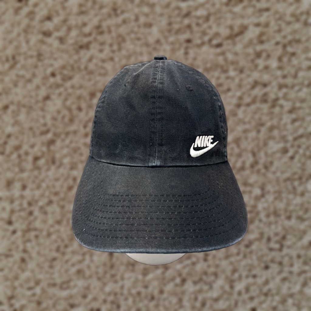 Nike Hat Cap Strap Back Adult One Size Black Heritage86 Cotton Poly Lined Golf