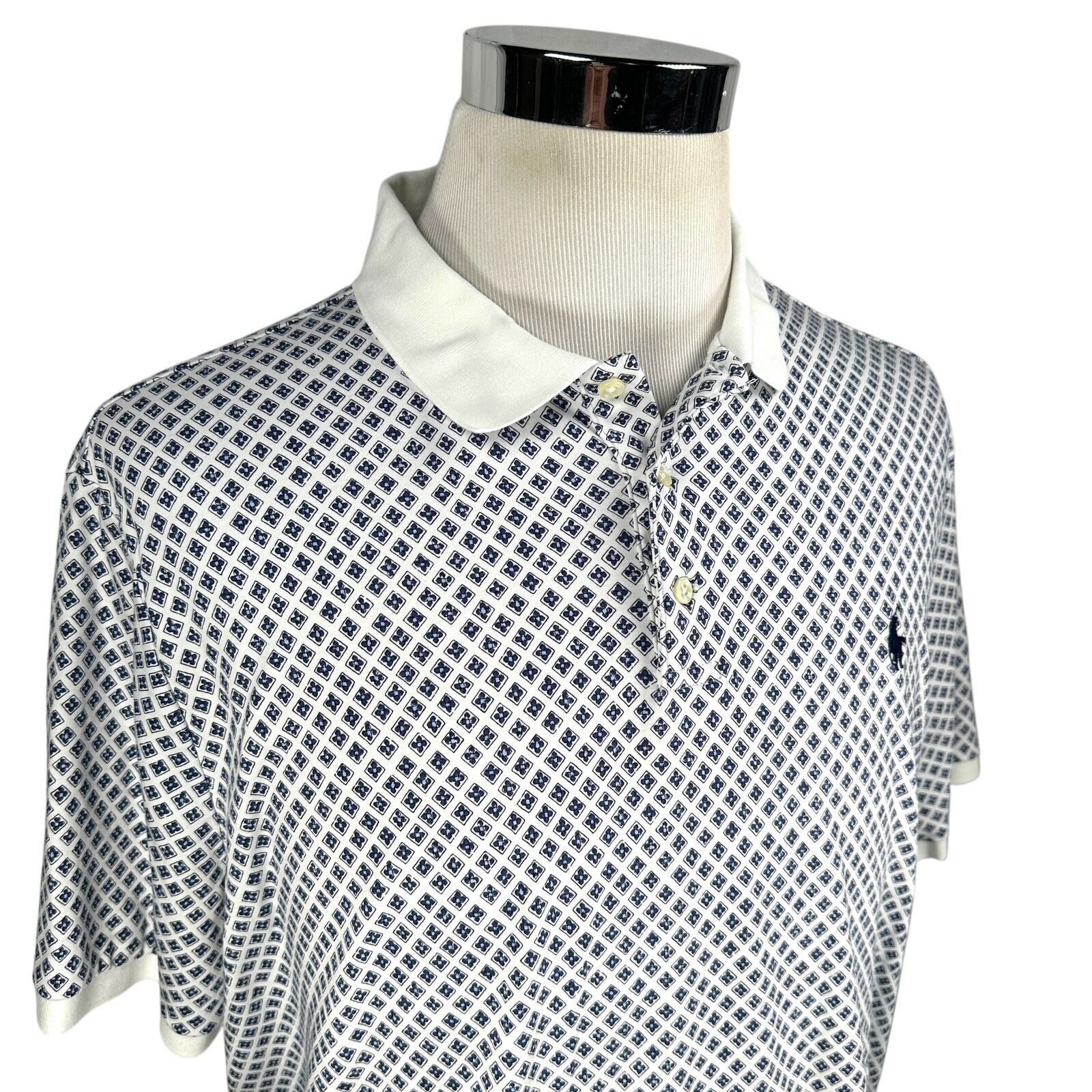 Polo Ralph Lauren Polo Ralph Lauren Polo Shirt Men’s 2XL XXL White Blue Size US XXL / EU 58 / 5 - 2 Thumbnail