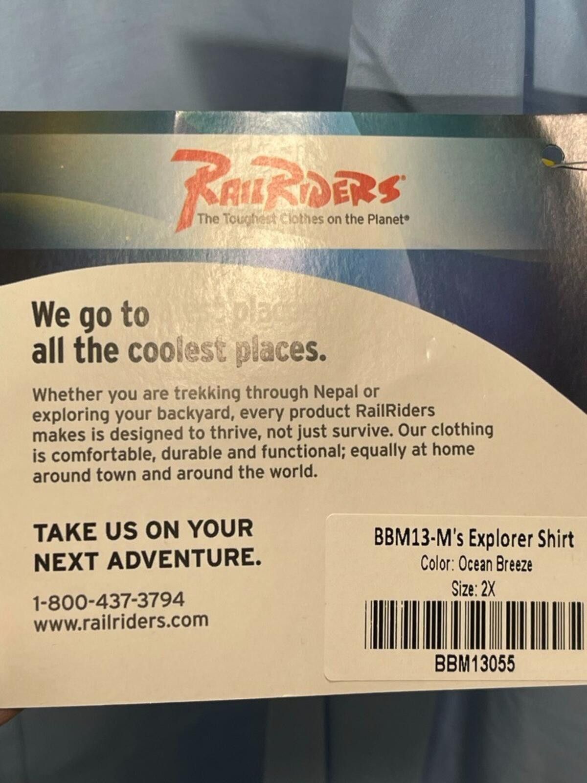 Other RailRiders Explorer Shirt NWT XXL 2XL Ocean Breeze BBM13055 Size US XXL / EU 58 / 5 - 5 Thumbnail