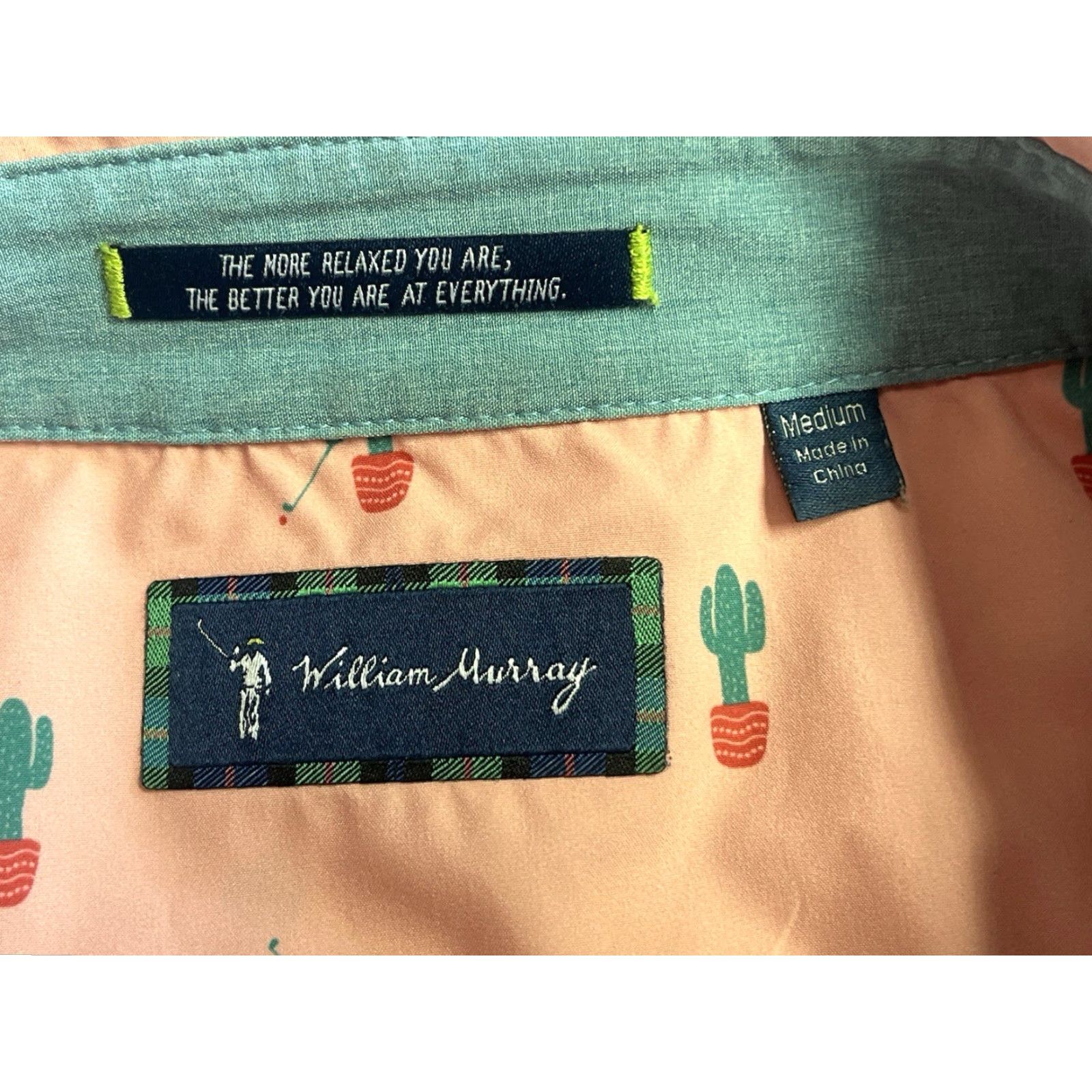 Pinko William Murray Shirt Mens M Golf Performance Button Arm Logo Short Sleeve Pink Polo Size US M / EU 48-50 / 2 - 6 Thumbnail