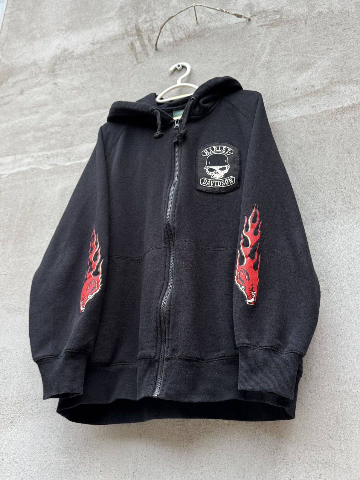 Harley Davidson 🦅VINTAGE HARLEY DAVIDSON FLAMES HOODIE Size US XL / EU 56 / 4 - 1 Thumbnail