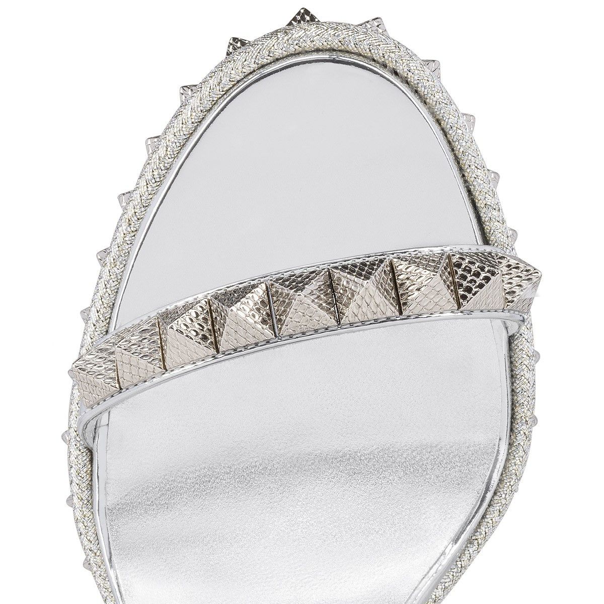 Christian Louboutin o1s1wg110924 Pyraclou Heeled in Silver Size US 6 / IT 36 - 4 Thumbnail