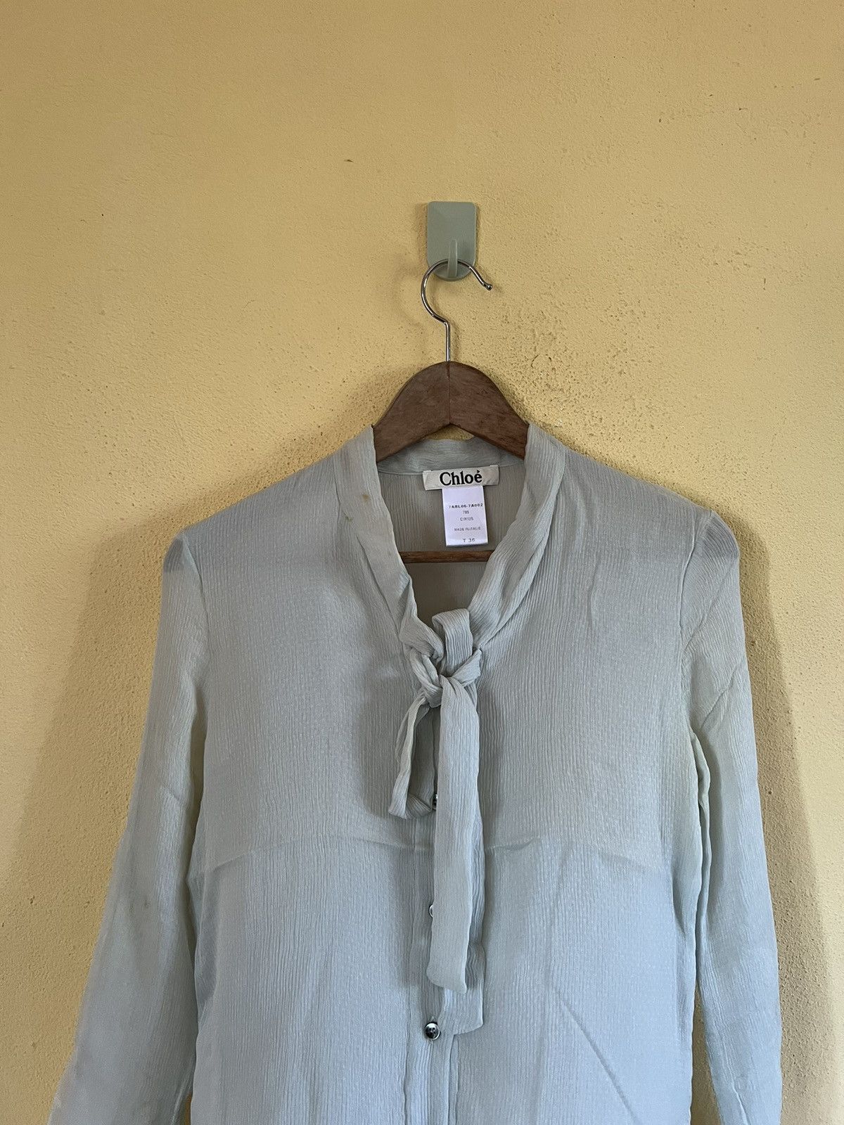 CHLOE BOW TIE NECK SHIRT BLOUSE LONH SLEEVE