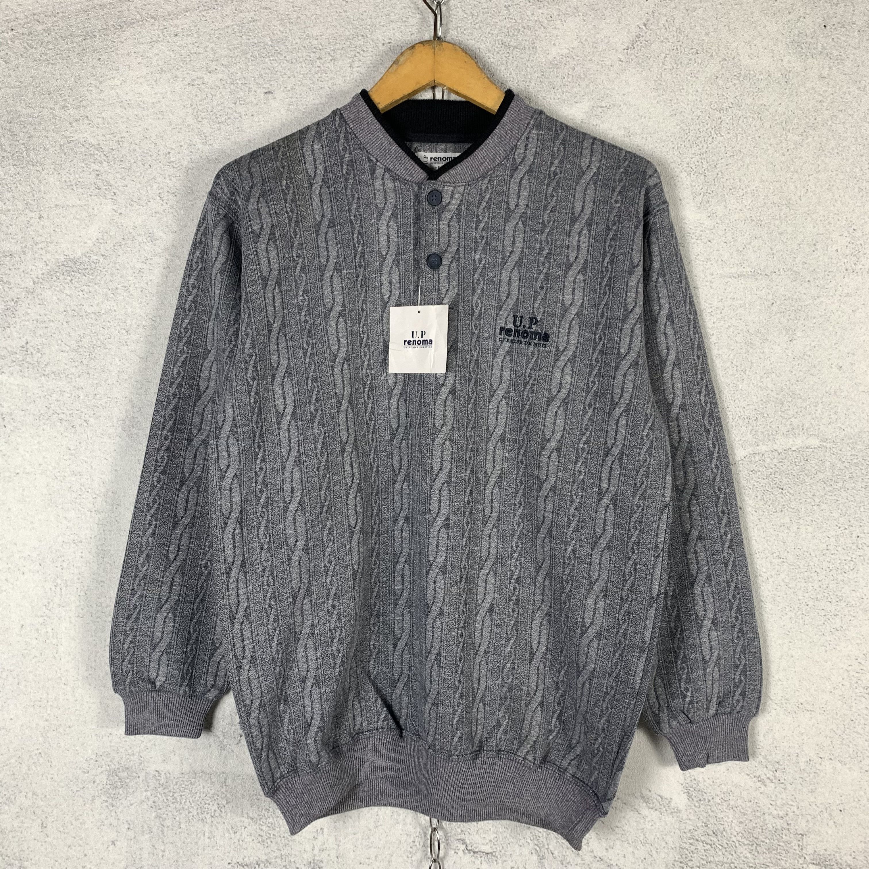 Renoma Vintage 90s Renoma Sweatshirt Crewneck Cable Pattern Size US M / EU 48-50 / 2 - 1 Thumbnail