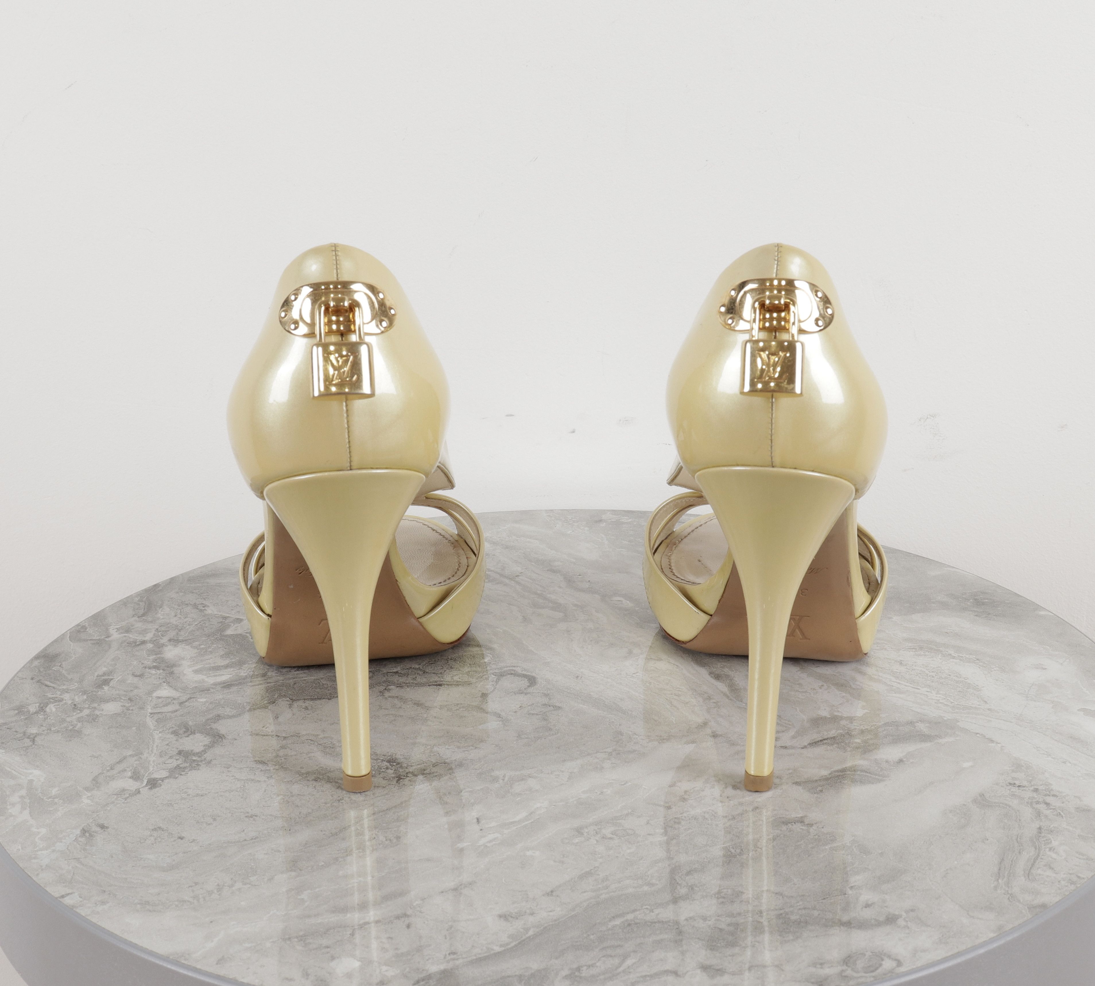 Louis Vuitton Louis Vuitton Leather Yellow High Heel Open Toe Shoes Size US 7.5 / IT 37.5 - 9 Thumbnail