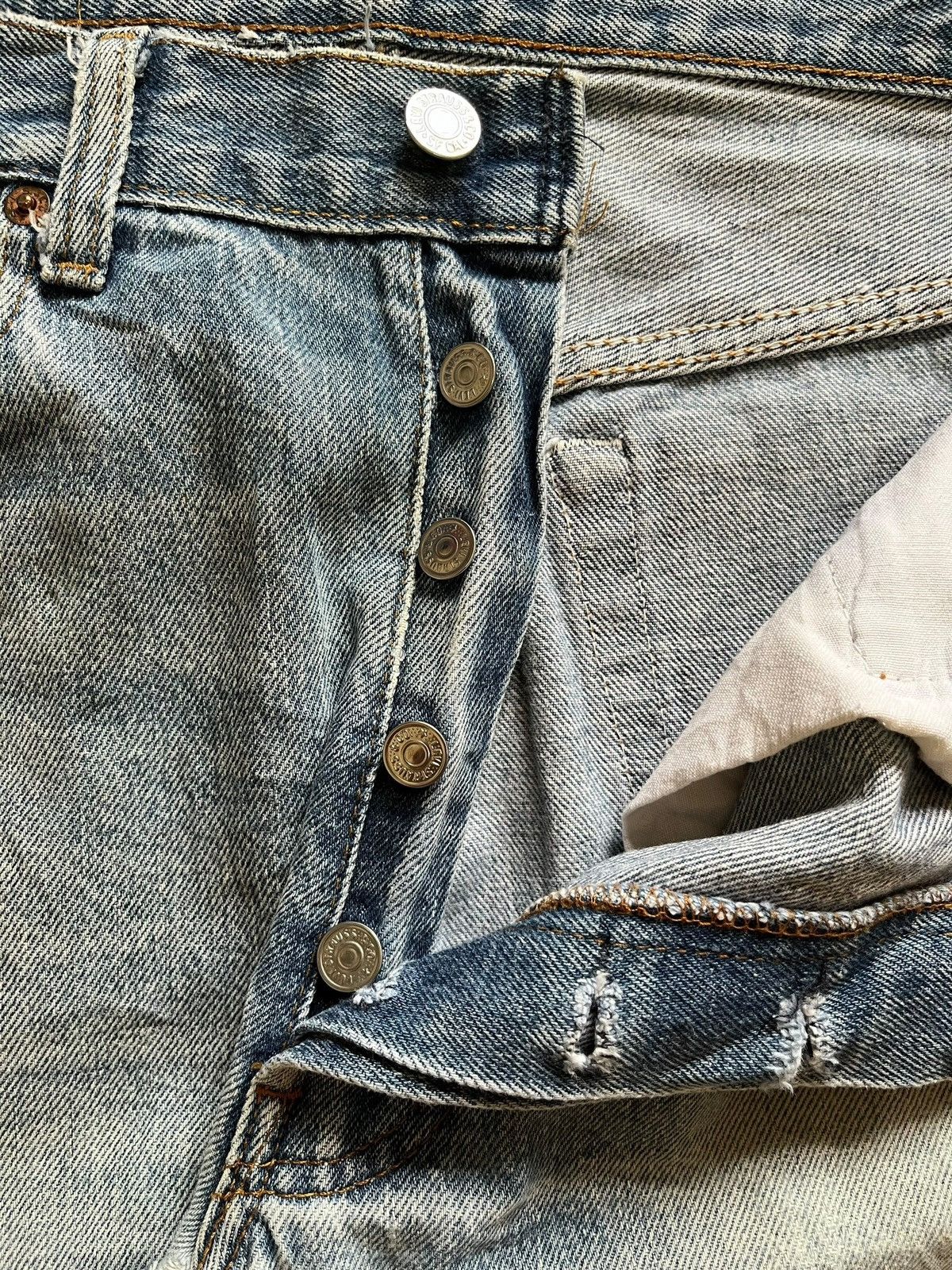 Levi's × Levi's Vintage Clothing Vintage 80s Levis 501 Blue Wash Distressed Loose Jeans Size US 31 - 3 Thumbnail