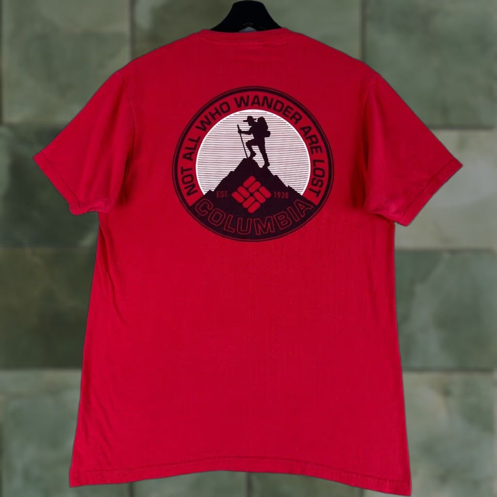 Vintage Columbia Shirt Mens M Red Not All Who Wander Are Lost Hiking Outdoor Mountain T-Shirt Casual Logo, Outdoor, All Seasons Mens Size US M / EU 48-50 / 2 - 1 Thumbnail