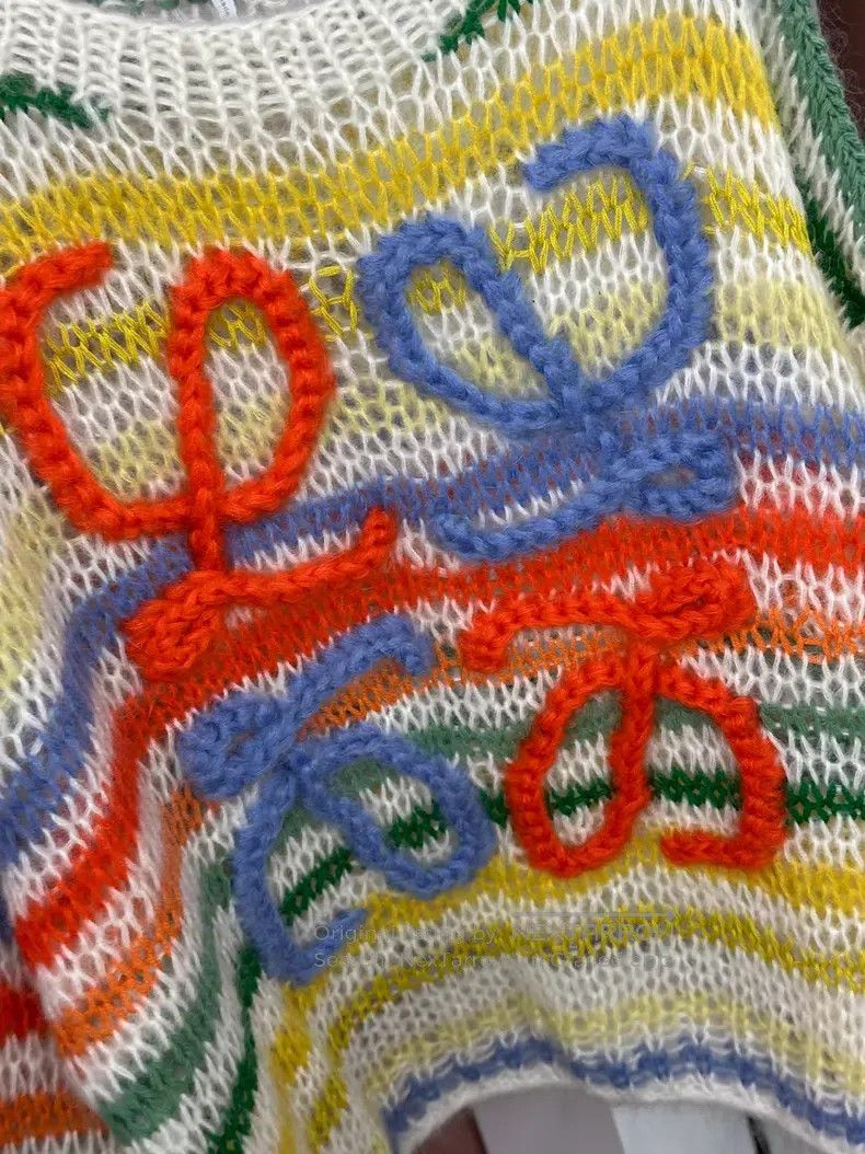 Loewe Loewe Colorful Striped Logo Mohair Sweater Size M / US 6-8 / IT 42-44 - 2 Thumbnail