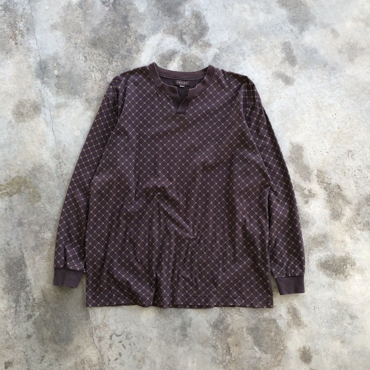 CELINE Monogram Allover Print Long sleeve Shirt