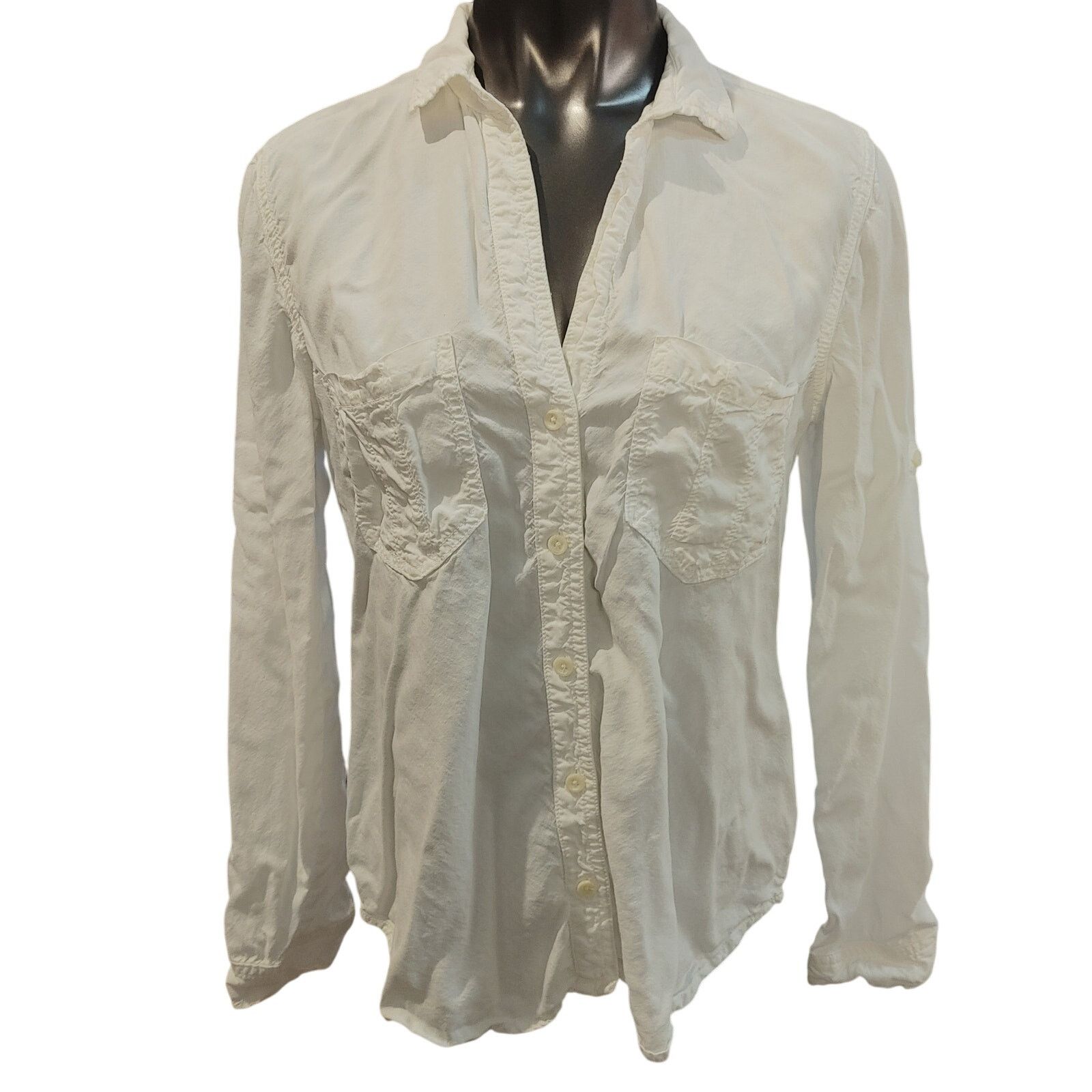 Other Cloth & Stone Women's L White Long Sleeve Bttn Dwn Top Size L / US 10 / IT 46 - 1 Thumbnail