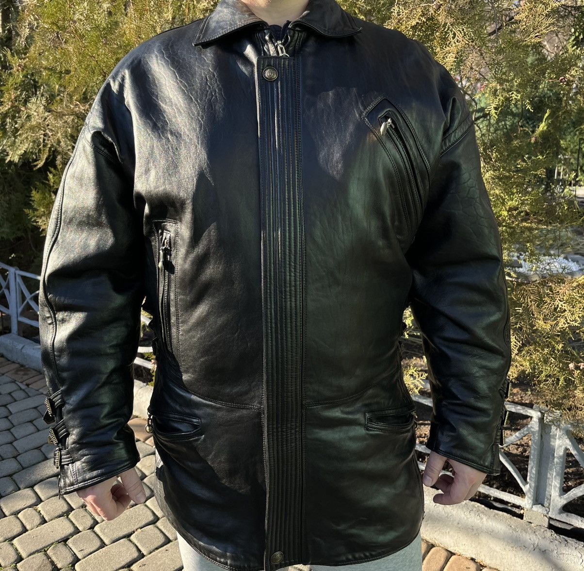 Versace GIANNI VERSACE 1992s LEATHER JACKET VERY RARE Size US XL / EU 56 / 4 - 5 Thumbnail