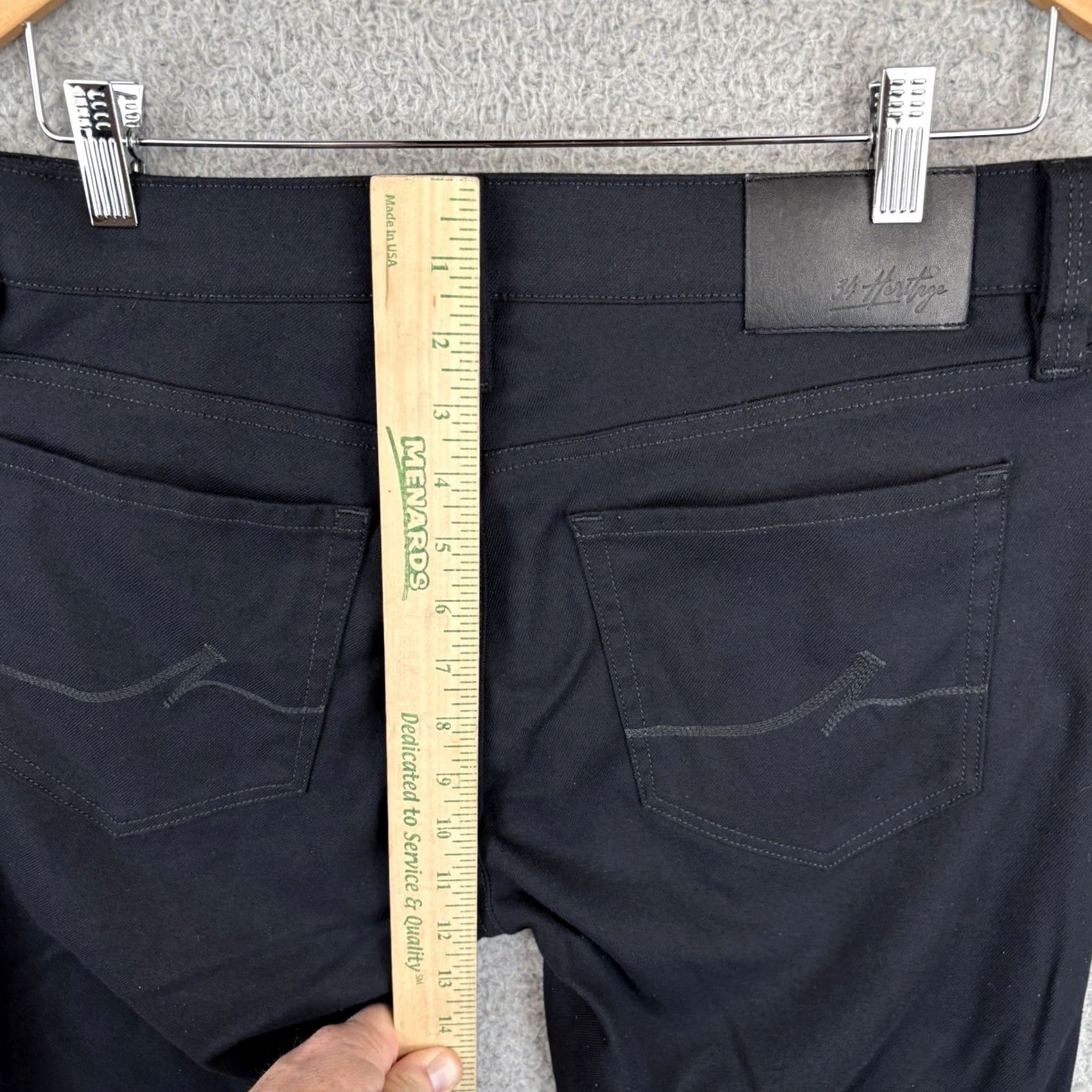 Vintage 34 Heritage Courage Jeans Slim Straight Denim 31x32 Men Black Mid Rise Stretch Cotton Button Fly Jeans Regular Inseam 32 USA-Mexico Size US 31 - 4 Thumbnail