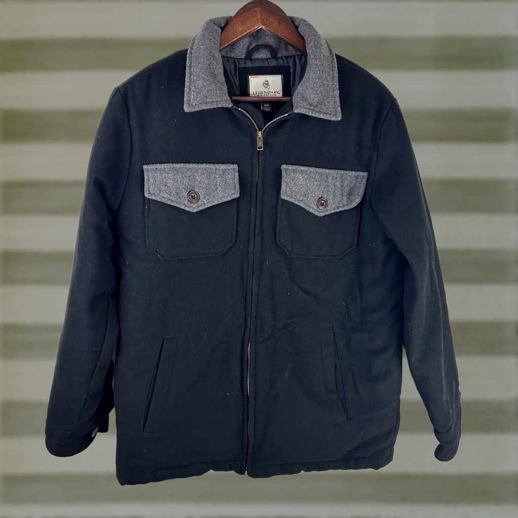 Vintage VINTAGE Legendary Whitetails Outdoorsman Jacket Black Heavy Sherpa Lined Wool Blend M Bomber Jacket Men Regular Lined Western Outdoor Classics Mens Size US M / EU 48-50 / 2 - 1 Thumbnail