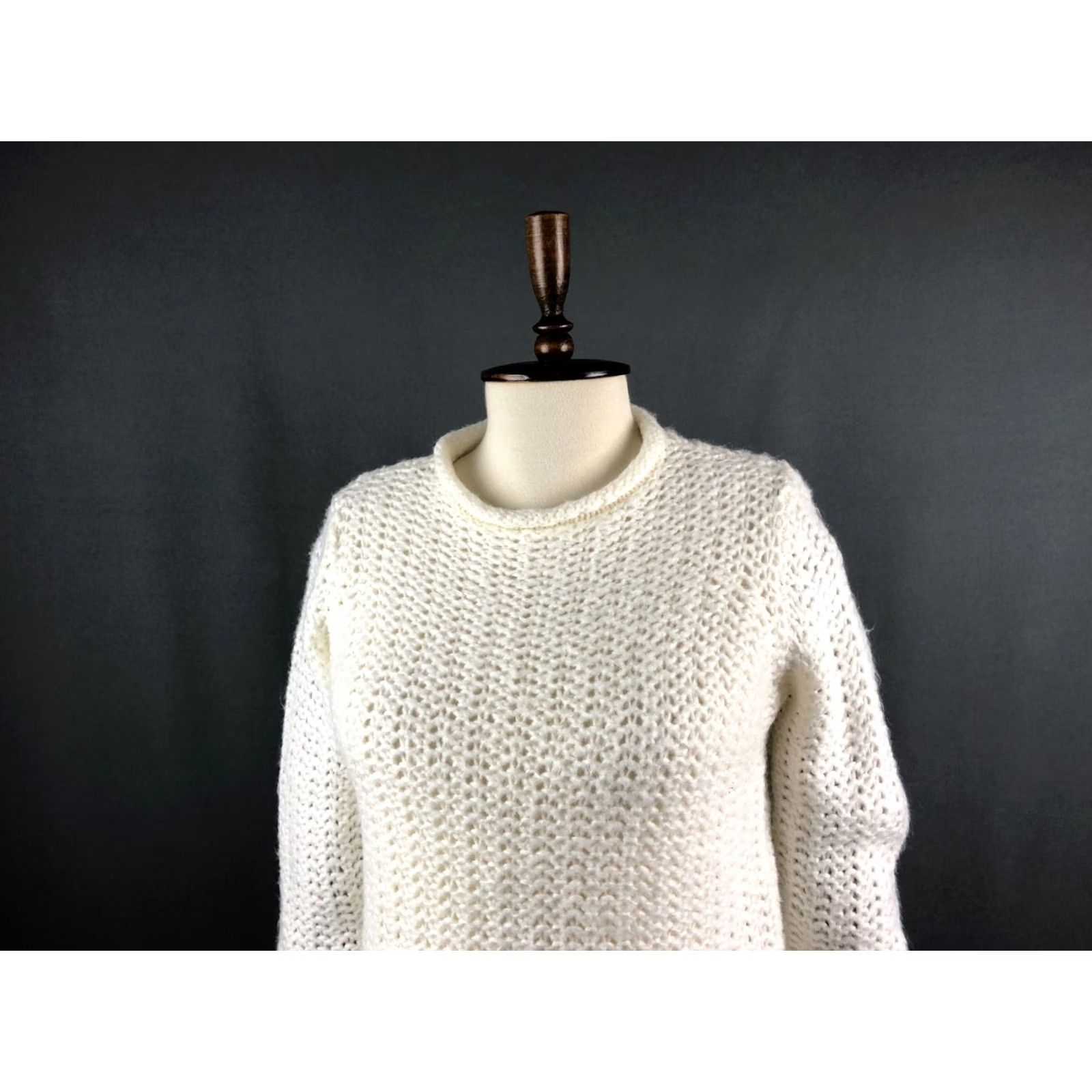 Acne Studios Acne Studios Knitted Pullover Lyocell White Women Size L Crew Neck Cable-Knit Sweater Size L / US 10 / IT 46 - 5 Thumbnail