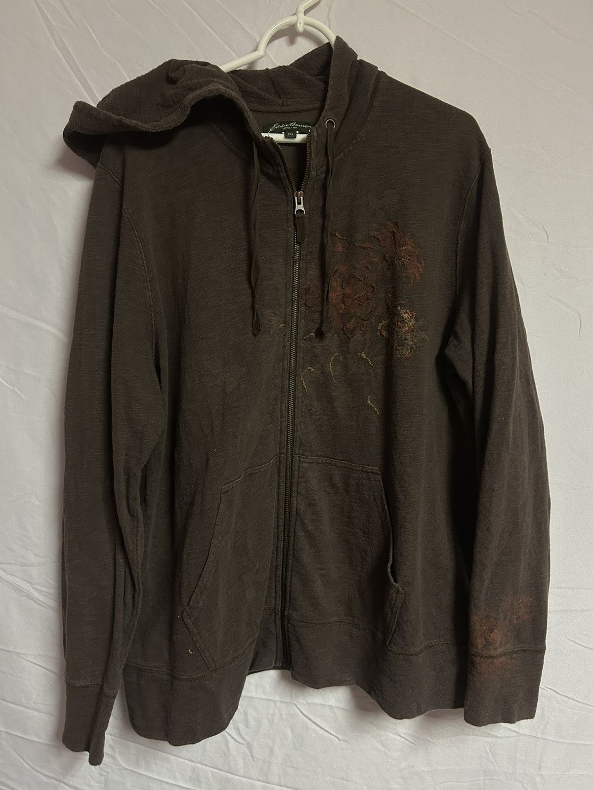 Eddie Bauer Vintage Y2K Eddy Bauer Flower Zip Up Hoodie Brown Size US XXL / EU 58 / 5 - 1 Thumbnail