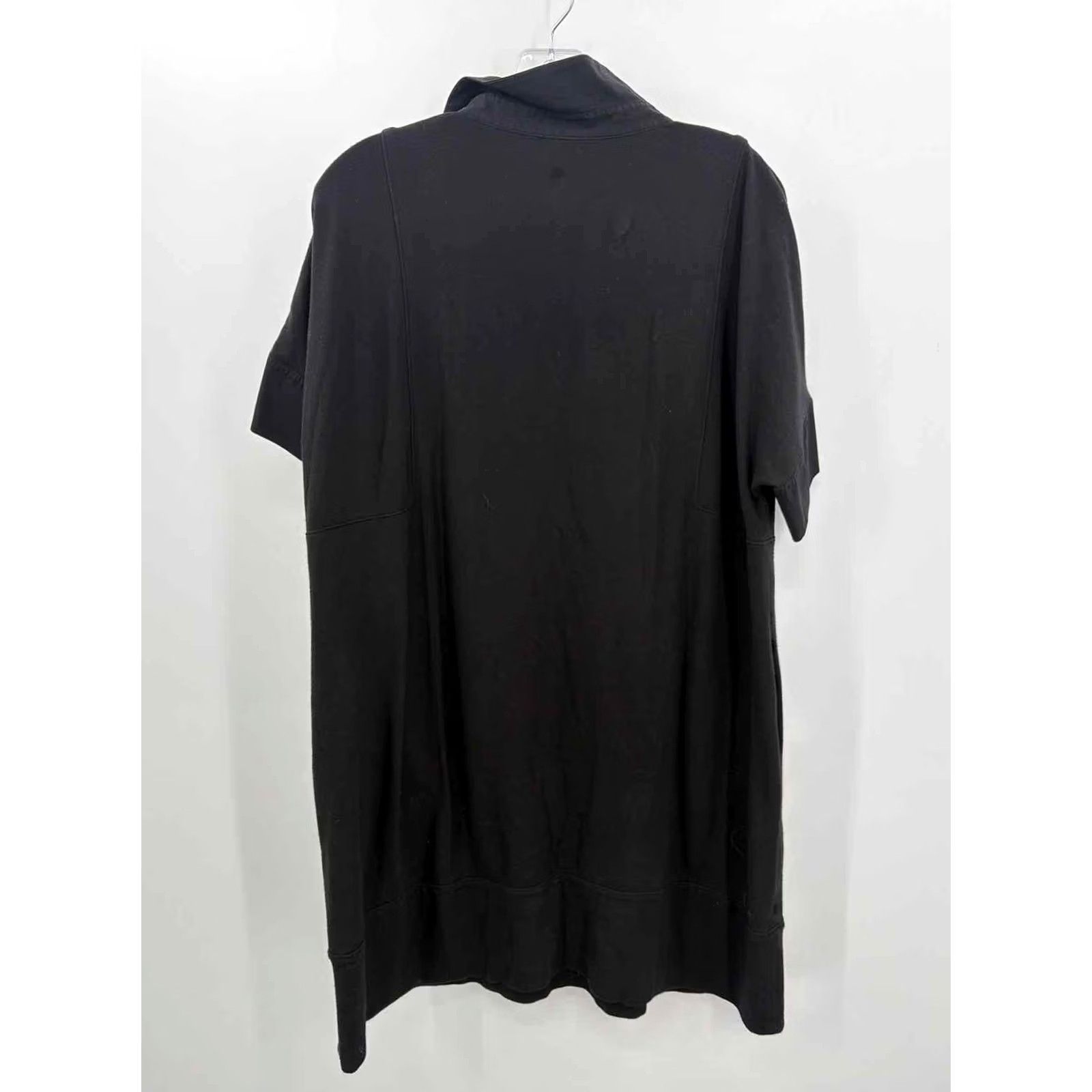 Vintage Lafayette 148 Black Knee Length Short Sleeve Dress Large Regular Size 36" / US 14 / IT 50 - 2 Thumbnail