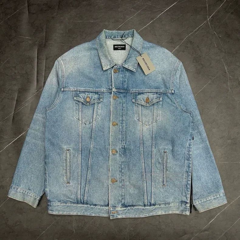 Balenciaga Balenciaga Side Zip Double Breasted Denim Jacket Size US M / EU 48-50 / 2 - 1 Thumbnail