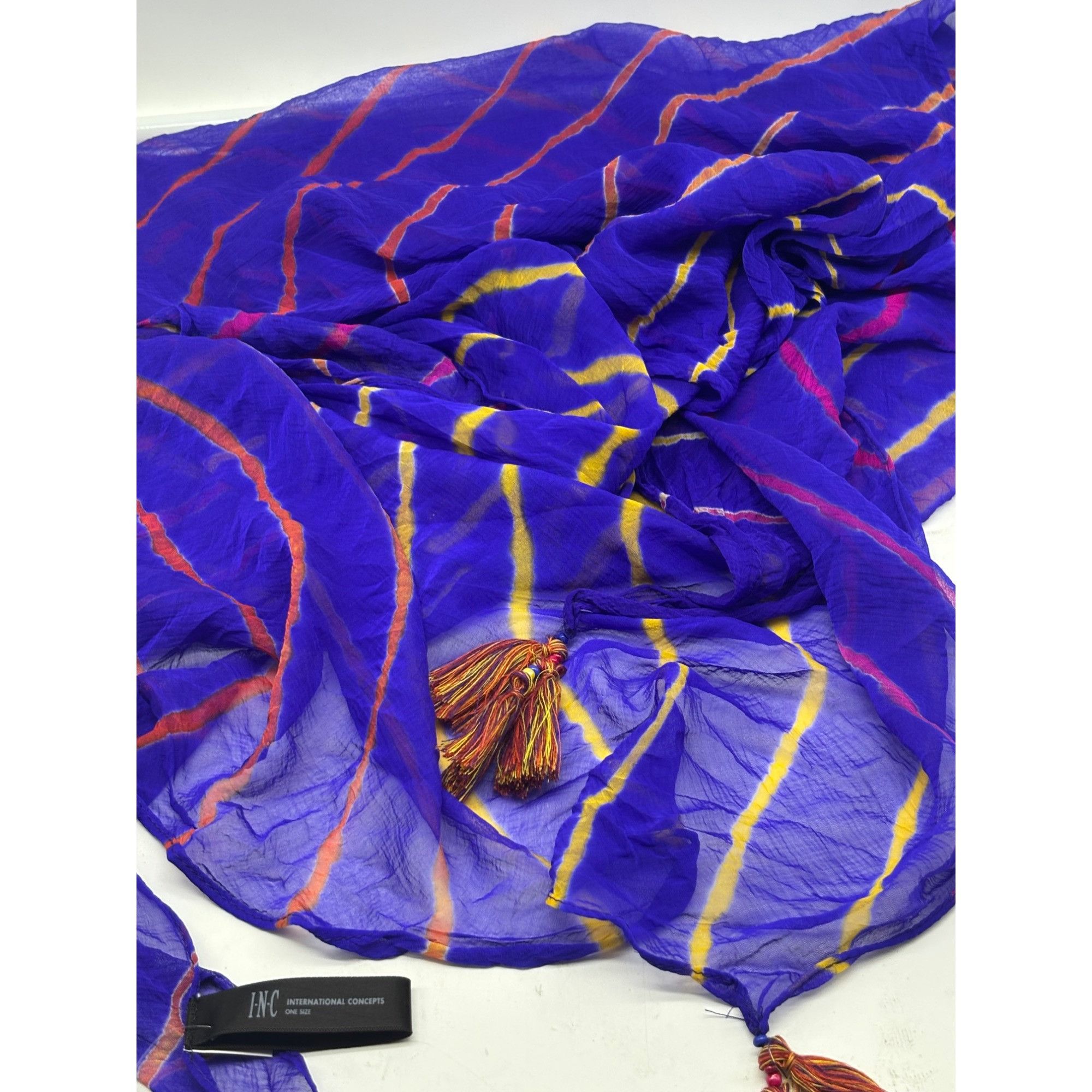 Other INC International Concepts INC Tie-Dyed Stripes Bias Scarf, Size ONE SIZE - 9 Thumbnail