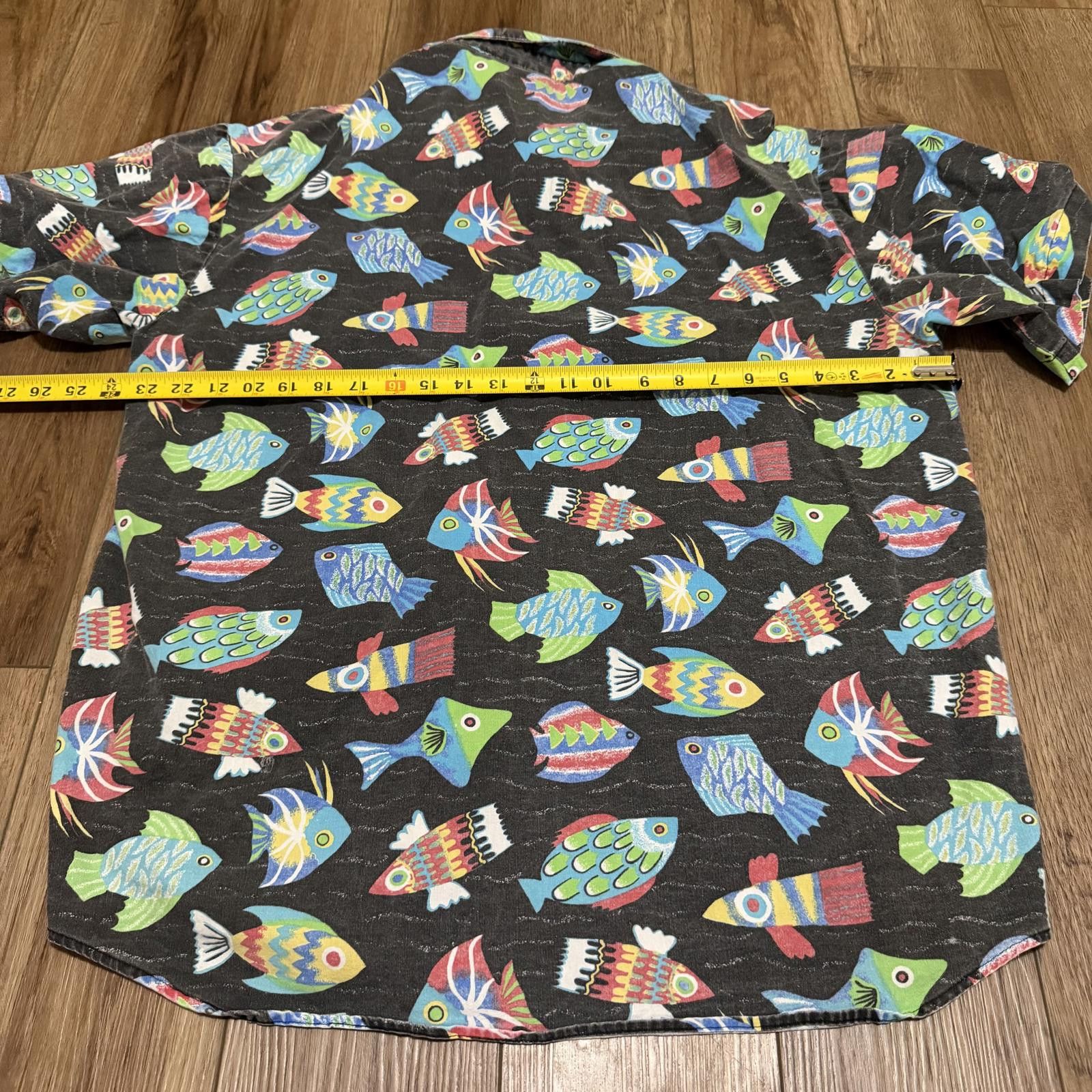 Other Vintage Art Fish Hawaiian Tropical Shirt 80s 90s Size US L / EU 52-54 / 3 - 6 Thumbnail