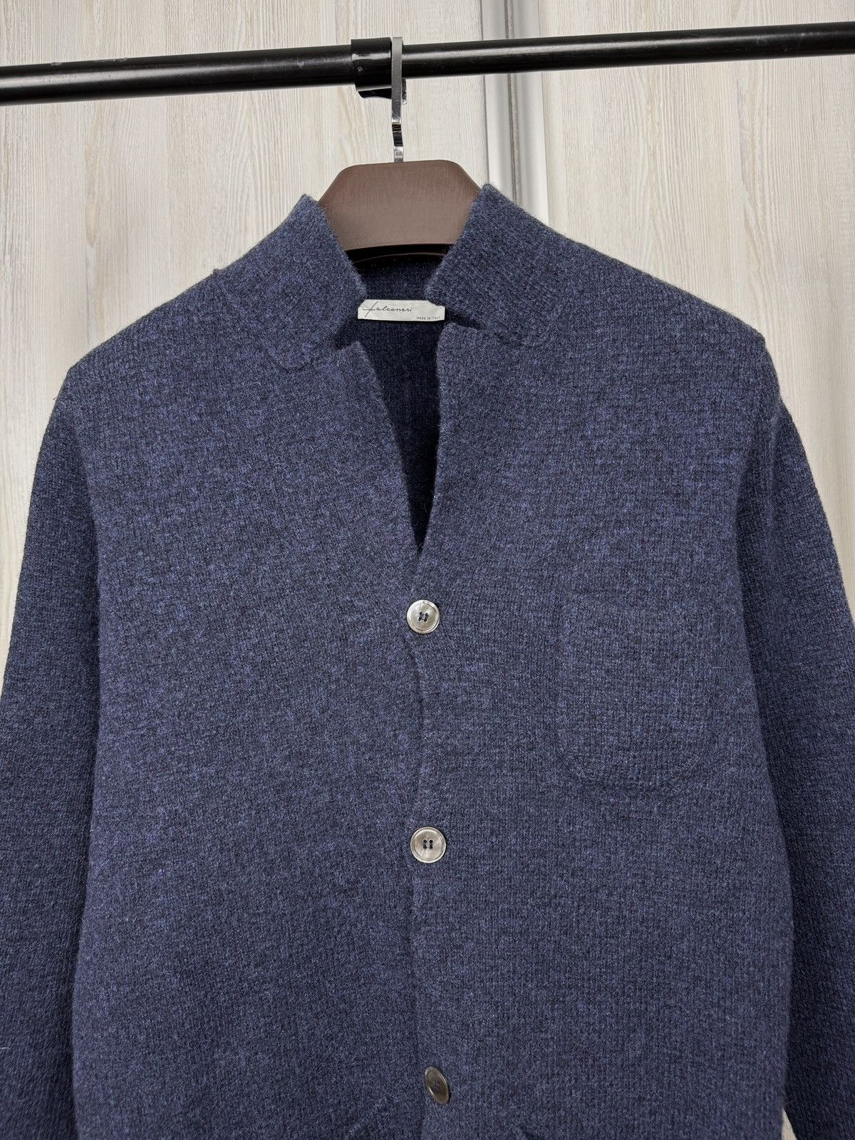 Falcone Falconeri blue knitted 3 button blazer cardigan Size 36R - 3 Thumbnail