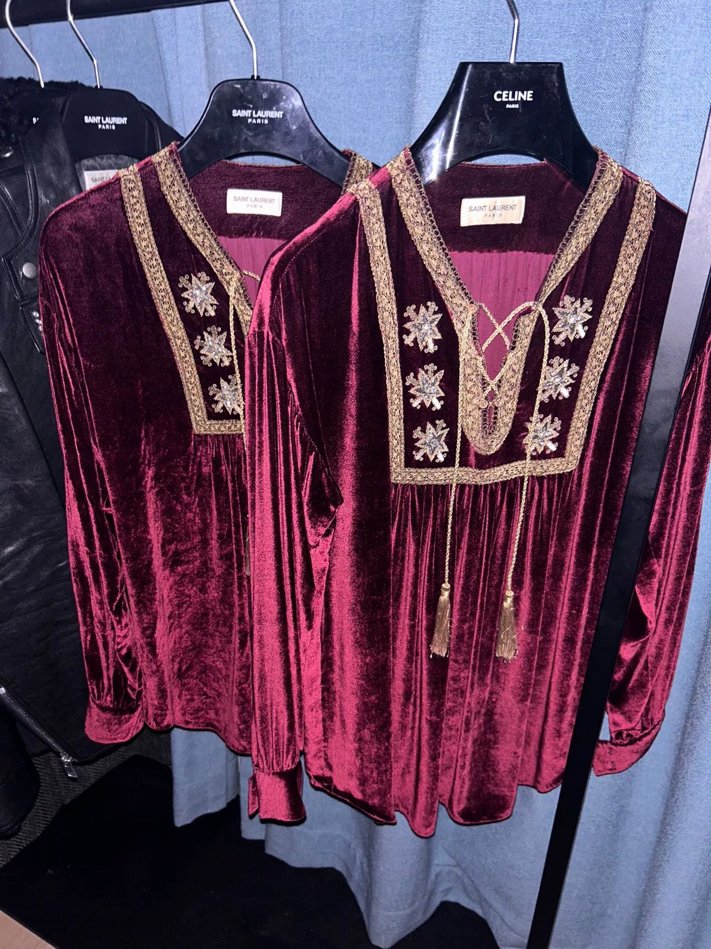 Saint Laurent Paris Saint Laurent Velvet Starburst Shirt Size US M / EU 48-50 / 2 - 1 Thumbnail