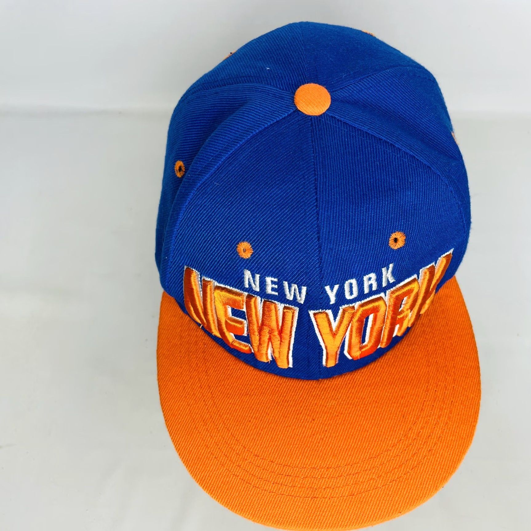 Vintage New York Knicks Headwear Premium Snap Back Cap Team Hat Adjustable Orange/blue Men Baseball Basketball Casual Hat Mens Snapback Cap Size ONE SIZE - 2 Thumbnail