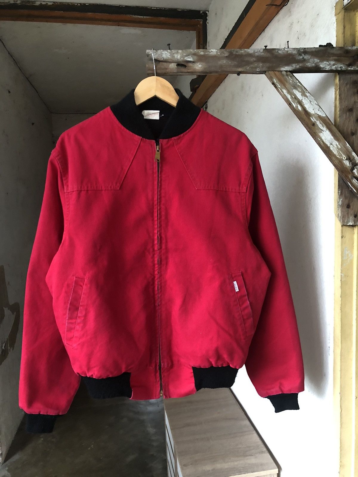 Carhartt Rare❗️Vintage 90s Carhartt 100 Years Red Bomber Jacket Size US L / EU 52-54 / 3 - 4 Thumbnail