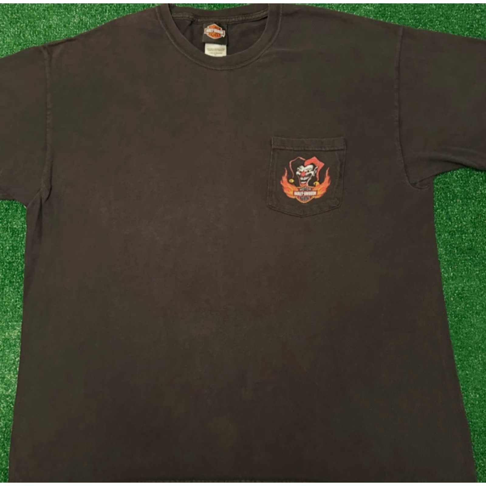 Harley Davidson VINTAGE Harley-Davidson Shirt XL Black 90s Y2K Biker Logo New York Clown Flames 2000s Men Size US XL / EU 56 / 4 - 5 Thumbnail