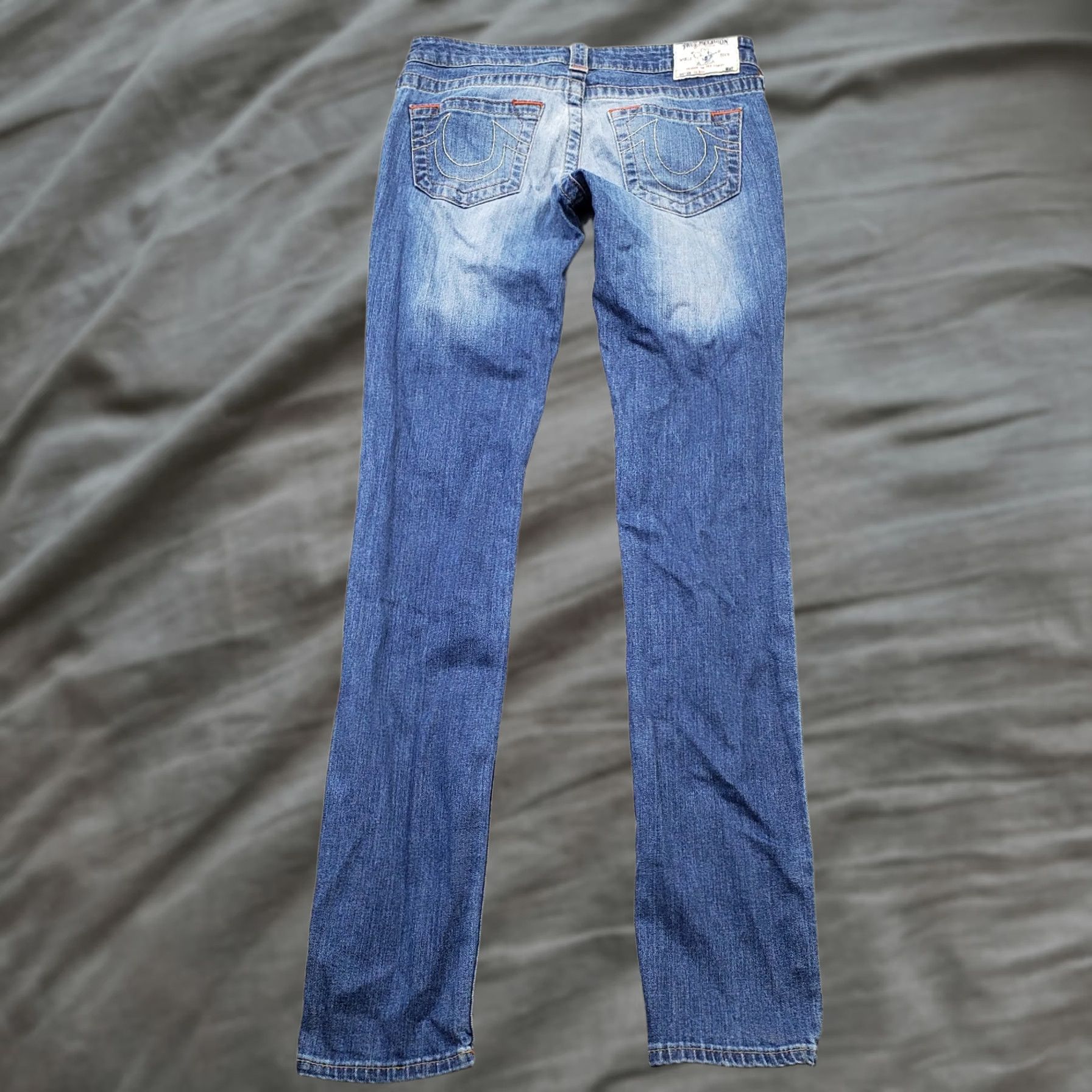 True Religion True Religion Skinny Jeans Women 26 Blue Denim Stretch Boho Whiskered Distressed Size 26" / US 2 / IT 38 - 1 Thumbnail