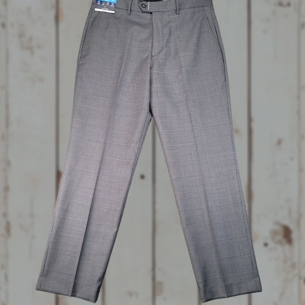 Stafford Stafford Mens Gray Houndstooth Dress Pants New Size US 34 / EU 50 - 1 Thumbnail