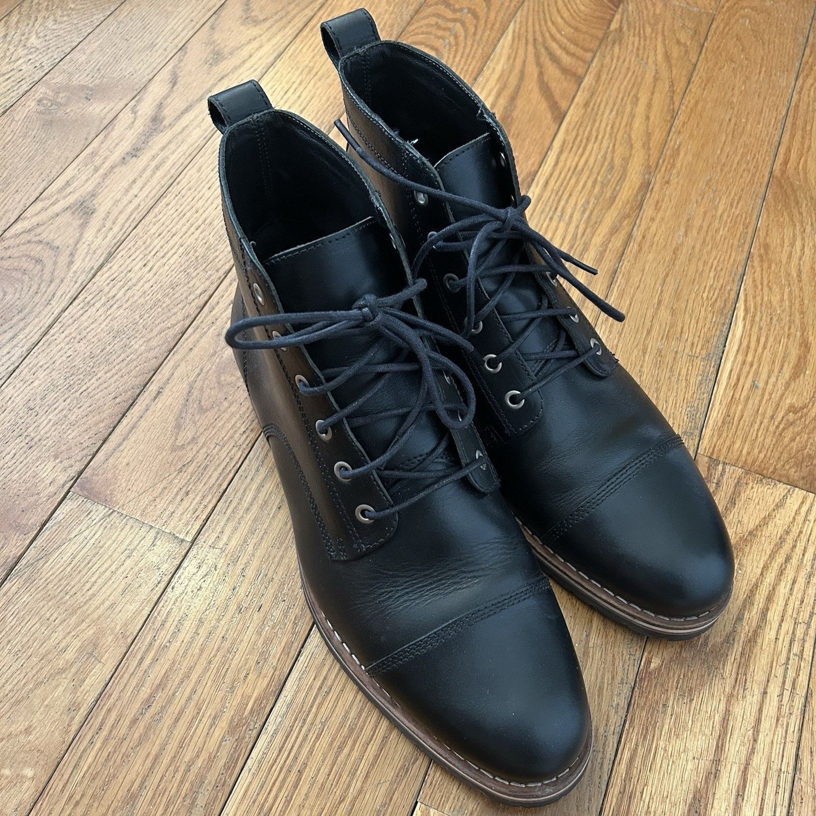 HELM The Hollis Black Leather Cap Toe Work Hybrid Boots Size 12 Size US 12 / EU 45 - 2 Thumbnail