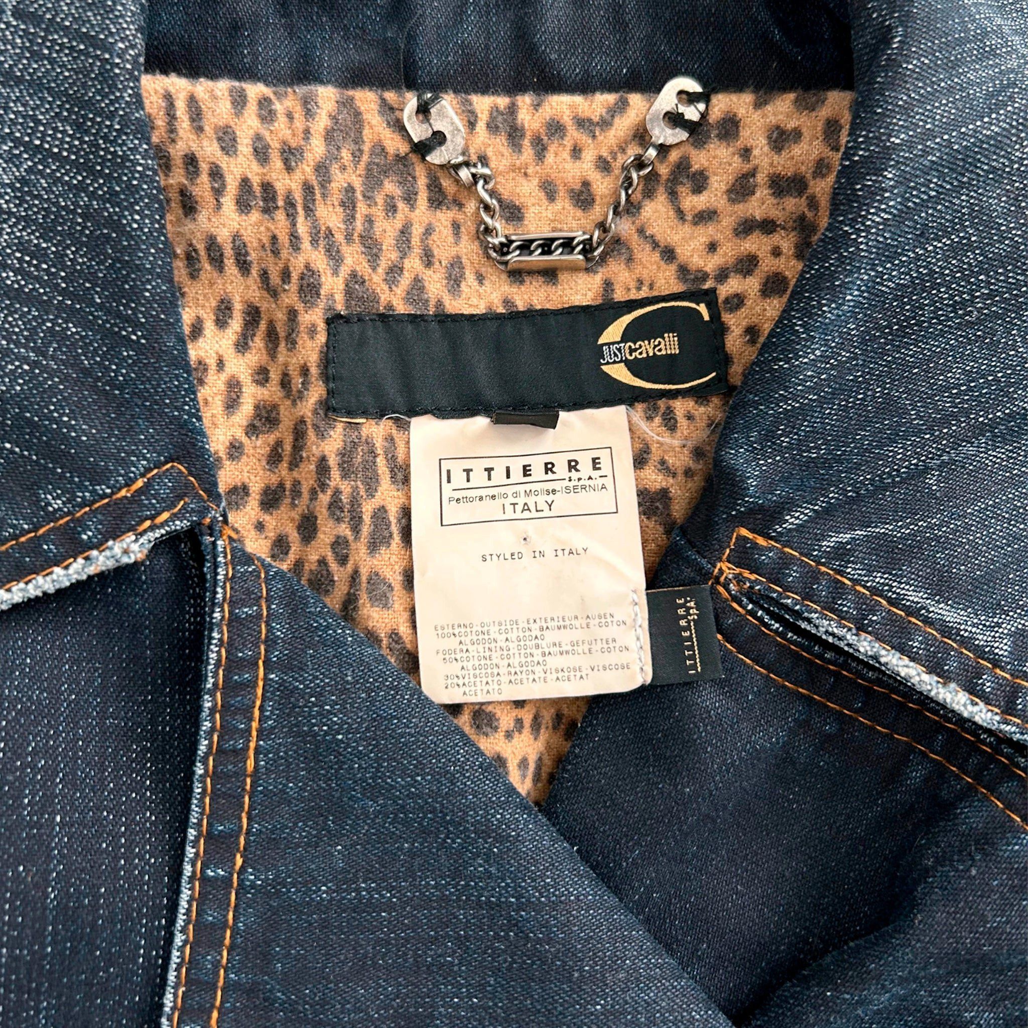 Just Cavalli Just Cavalli 2000's Blue Denim Jacket Size US S / EU 44-46 / 1 - 6 Thumbnail