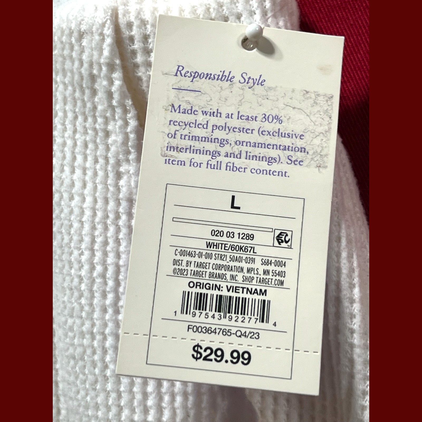 Other Stars Above - Women's Heavy Waffle Pants - White - Large Size 36" / US 14 / IT 50 - 8 Thumbnail