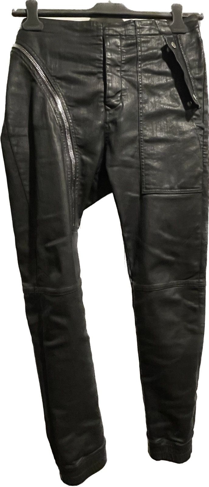 image of Rick Owens Waxed Aircuts in Black, Men's (Size 32)