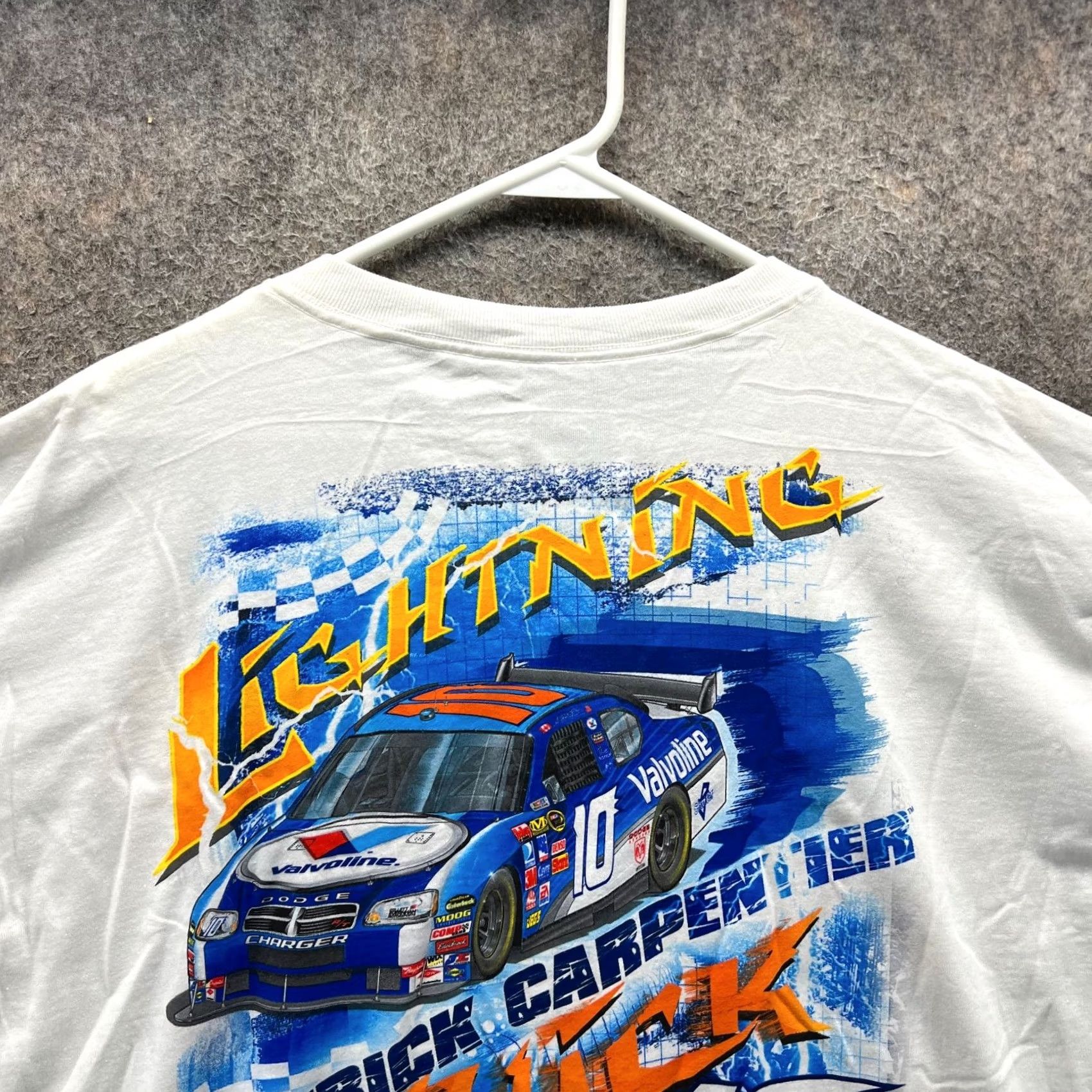 Chase Authentics VINTAGE Chase Authentics NASCAR Patrick Carpentier Shirt Mens 2XL White Cotton Logo T-Shirt Cars Crew Neck Short Sleeve All Seasons Size US XXL / EU 58 / 5 - 3 Thumbnail