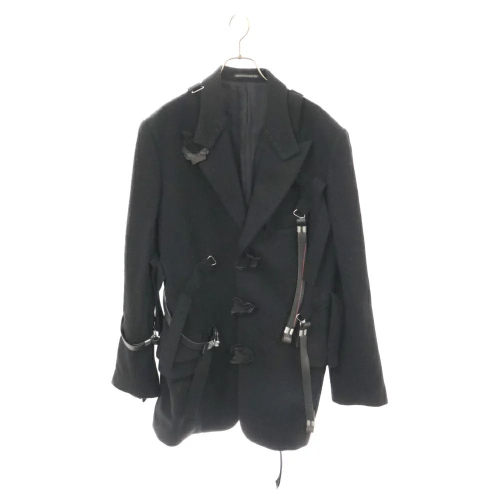 image of Yohji Yamamoto Pour Homme 21Aw Decorative Wool Jacket in Black, Men's (Size Medium)