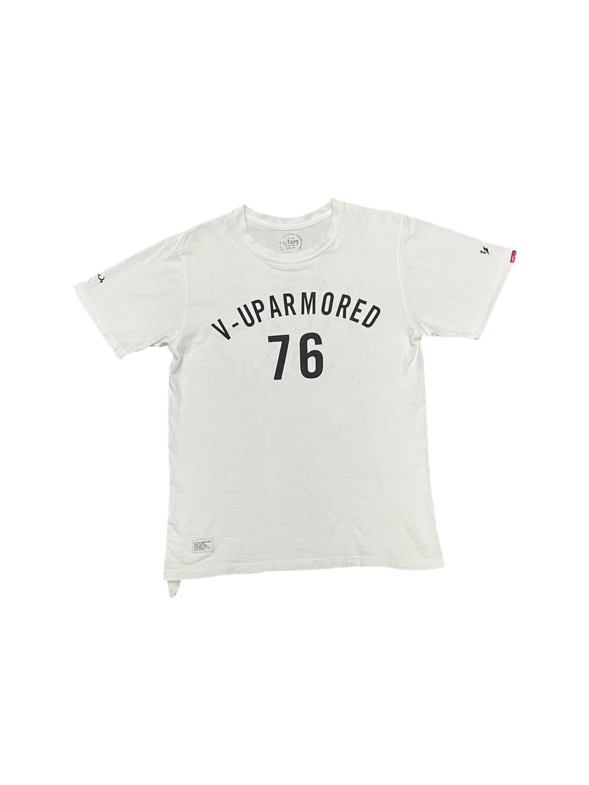 Wtaps 2000s WTAPS V-UPARMORED 76 WHITE TEES Size US S / EU 44-46 / 1 - 1 Thumbnail