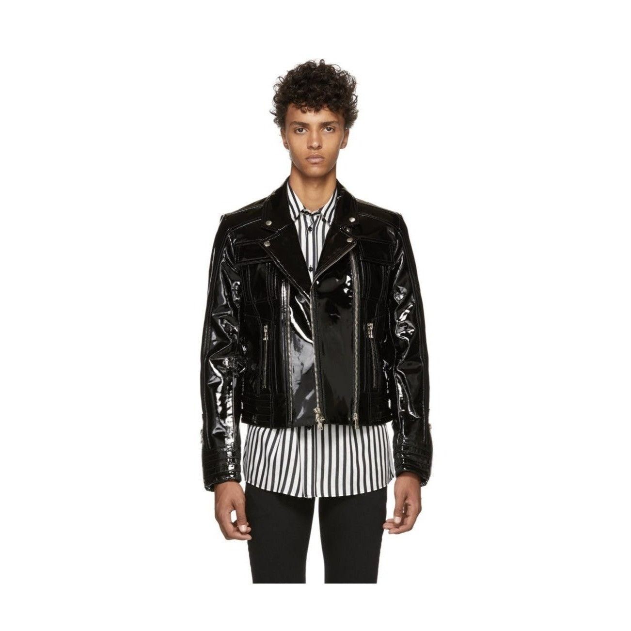 Balmain Balmain Varnished Lambskin Jacket Size US M / EU 48-50 / 2 - 2 Thumbnail