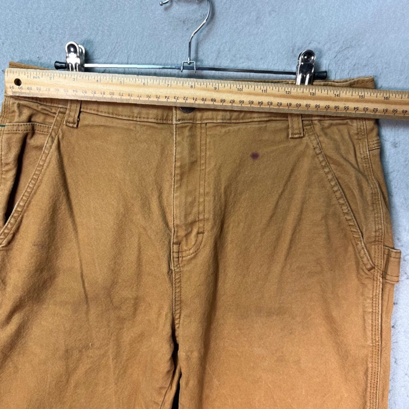 Dickies Dickies x Jameson Mens Pants Carpenter 33 x 25 Tan Brown Distressed Hem Workwear Canvas Cotton Straight Inseam 25in Mens Size US 33 - 6 Thumbnail