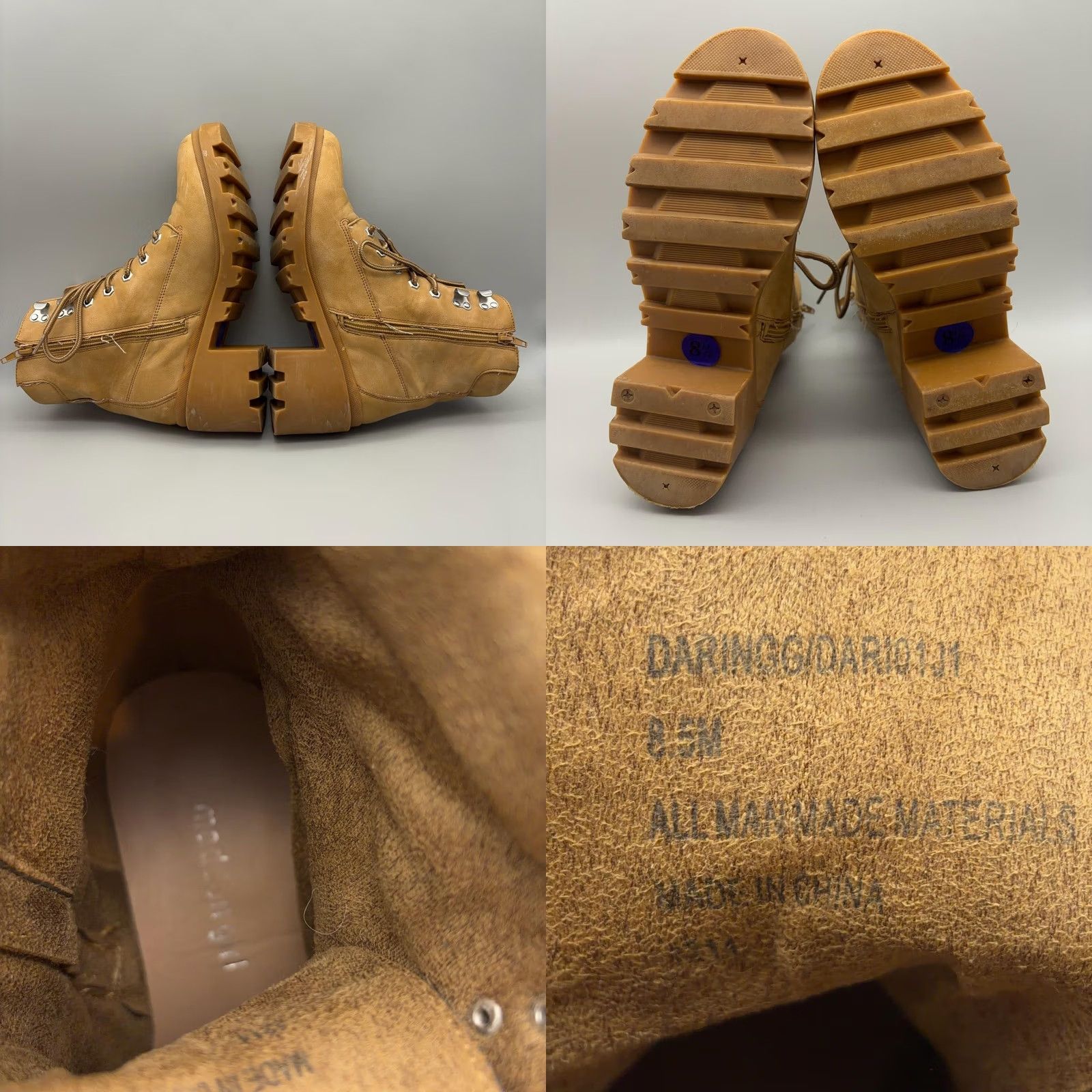 Vintage Madden Girl Boots Womens 8.5 Brown Ankle Combat Lug Sole Block Heel Casual Fall Womens Boots Size US 9 / IT 39 - 8 Thumbnail