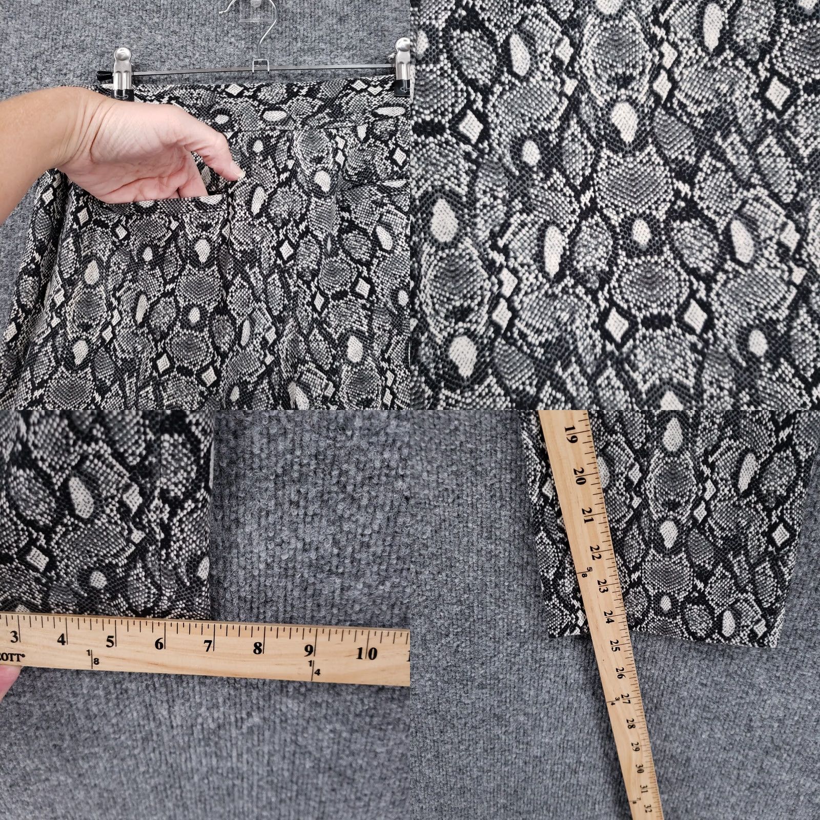 Liz Claiborne Liz Claiborne Womens Pants 8 Gray Black Crop Straight Snakeskin Casual Mid-Rise Size 30" / US 8 / IT 44 - 8 Thumbnail