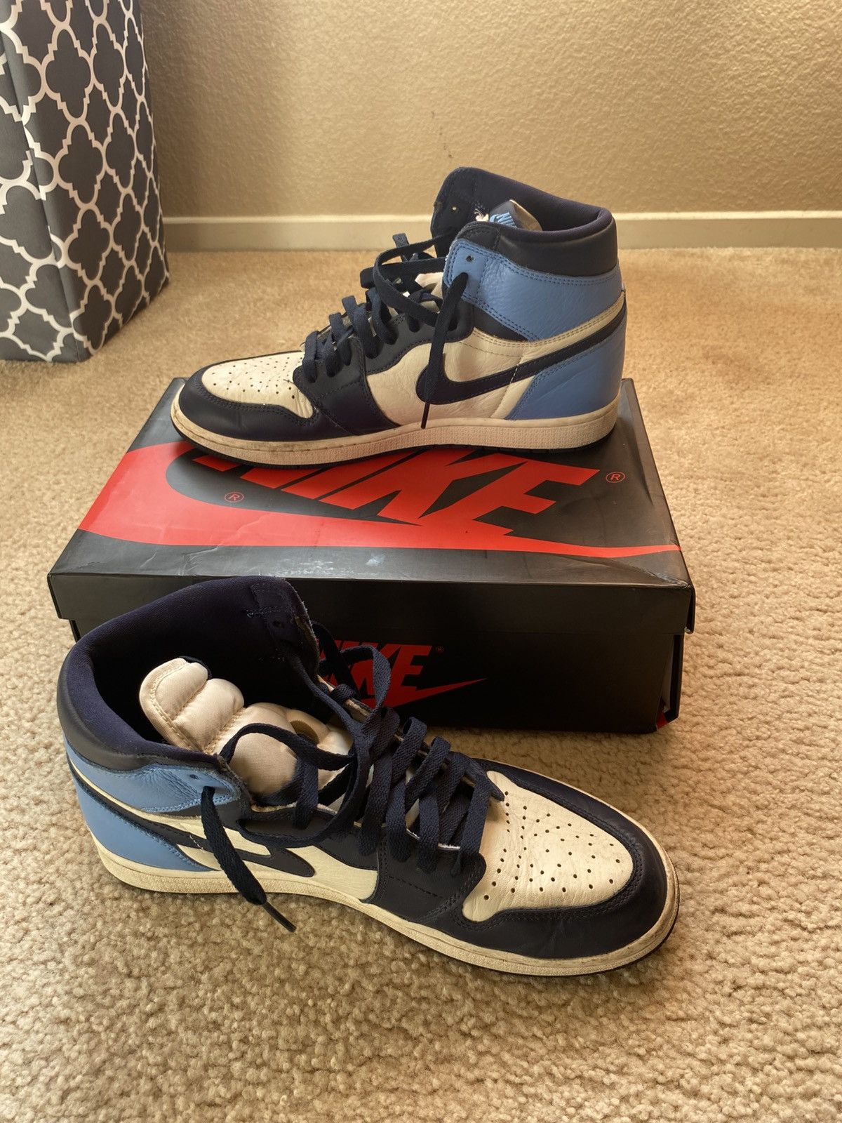 Jordan Brand × Nike Air Jordan 1 Retro High OG ‘Obsidian’ 2019 Size US 11 / EU 44 - 2 Thumbnail