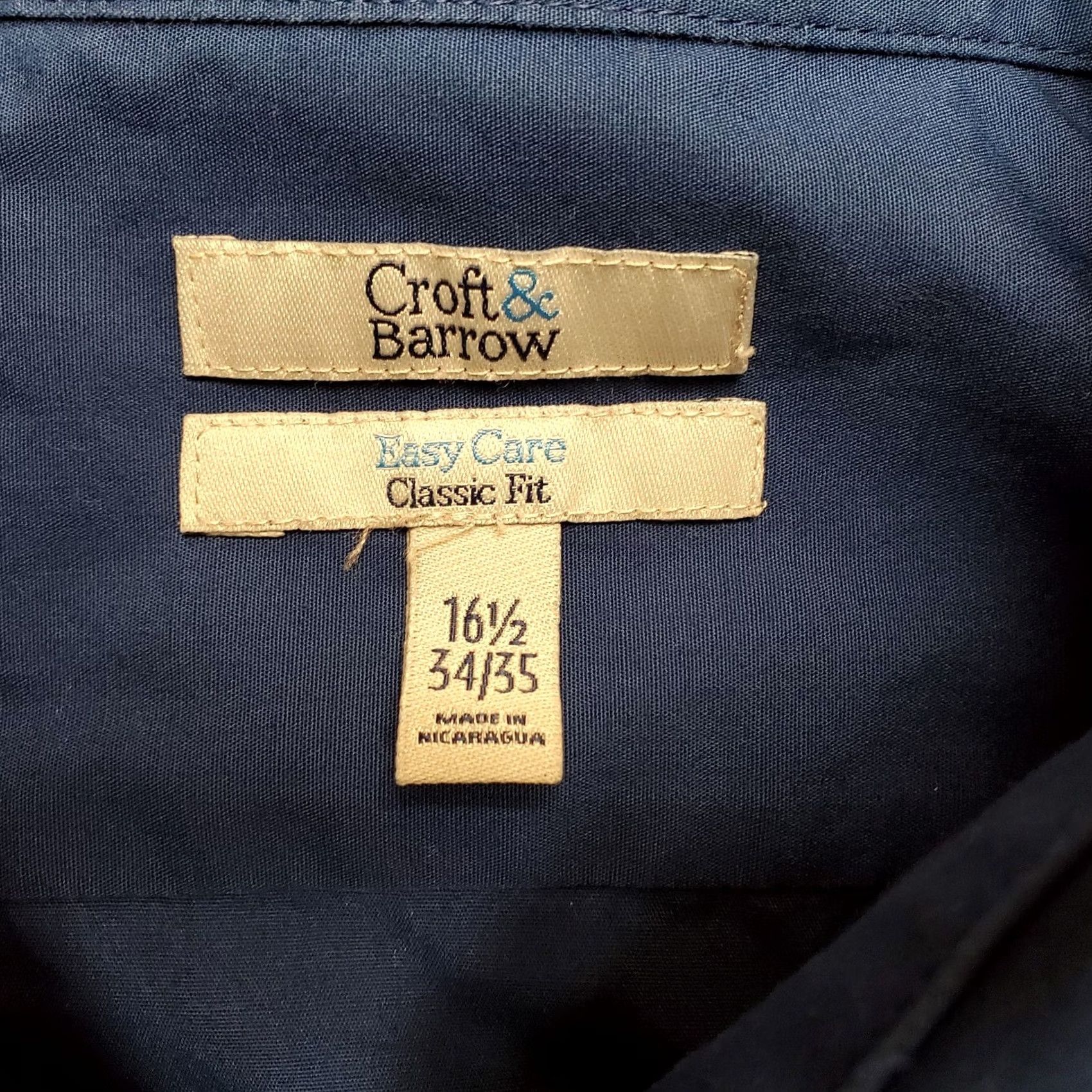 Croft & Barrow Croft Barrow Shirt Men 16.5 Blue Aztec Southwestern Geometric Embroidered Casual Button-Up Long Sleeve Cotton Blend Size US XL / EU 56 / 4 - 6 Thumbnail
