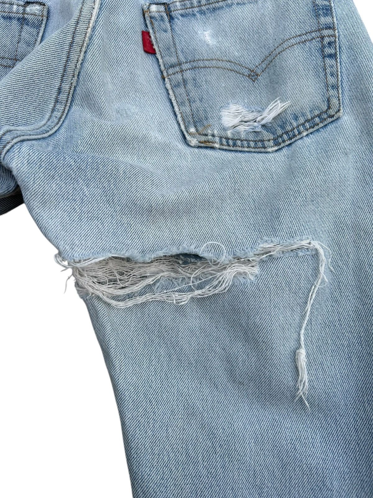 Levi's 80's THRASHED Levi's 524 Selvedge Reconstructed Repair Denim Size US 29 - 23 Thumbnail