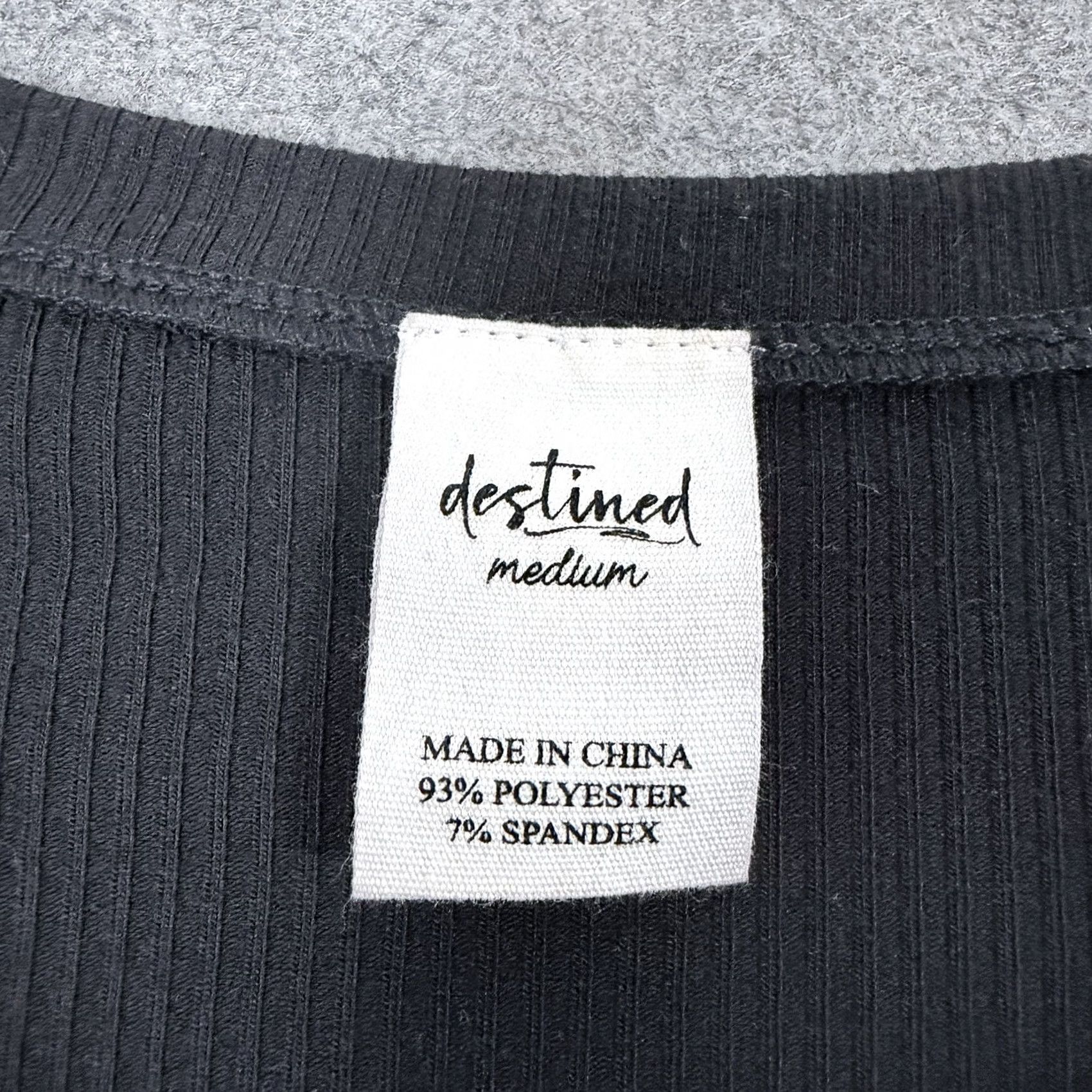destin Destined Casual Stretch Ribbed Pullover Shirt Top Fits Women's Size Medium Black Size M / US 6-8 / IT 42-44 - 2 Thumbnail
