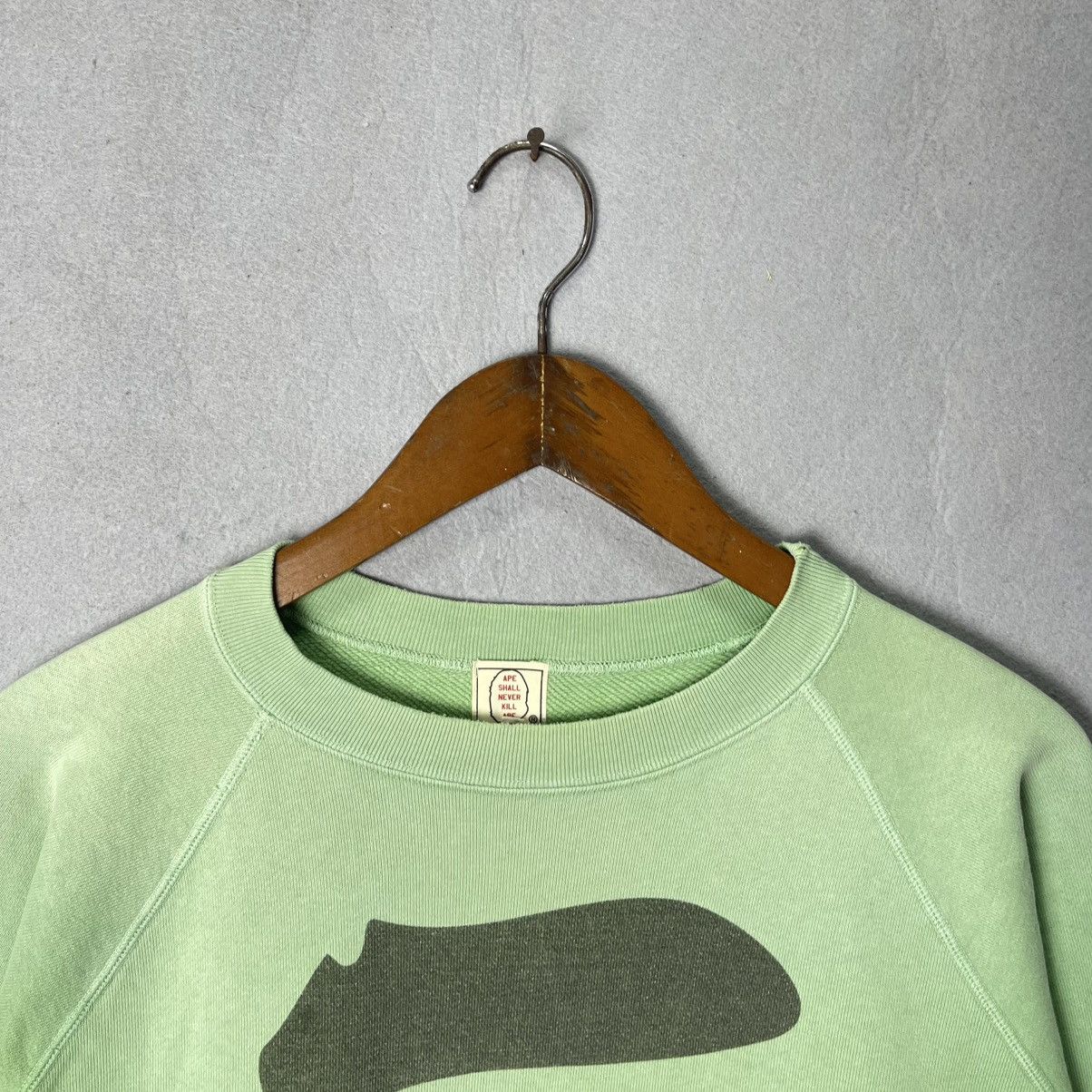 Bape Vintage BAPE Ape Head Crewneck Sweatshirt Green Japan Size US S / EU 44-46 / 1 - 2 Thumbnail
