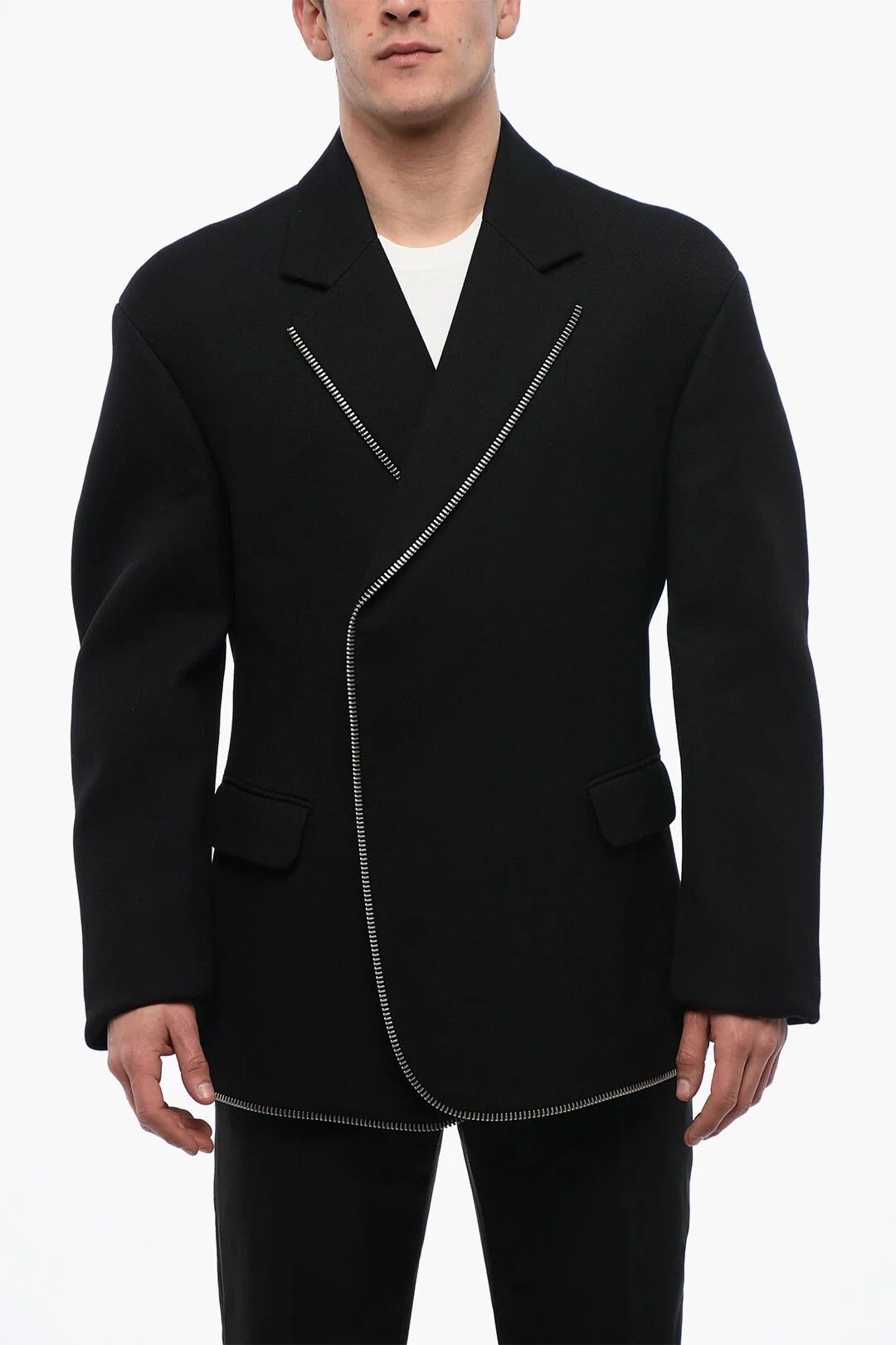 Off-White og1mm0426 Wool Blazer in Black Size US M / EU 48-50 / 2 - 1 Thumbnail