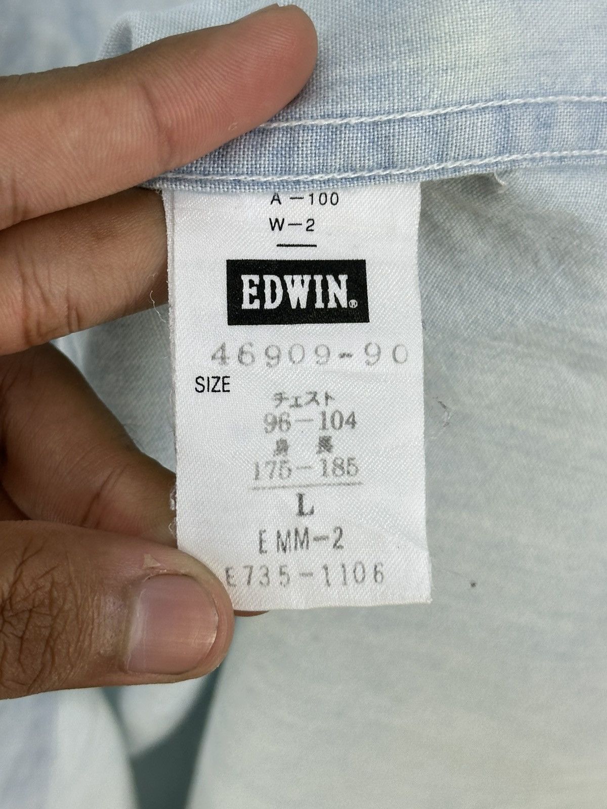 Edwin Edwin Double Pocket Denim Flannel Shirt Button Up Size US L / EU 52-54 / 3 - 13 Thumbnail