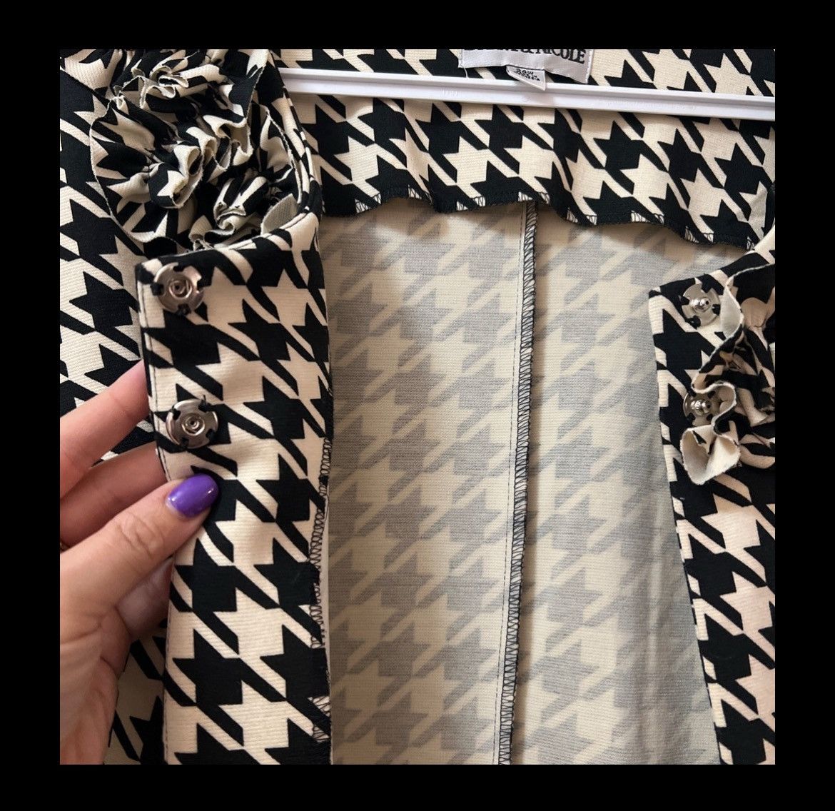Other Danny & Nicole houndstooth ruffled open front size 24W (3x) Size 3XL / US 20-22 - 2 Thumbnail
